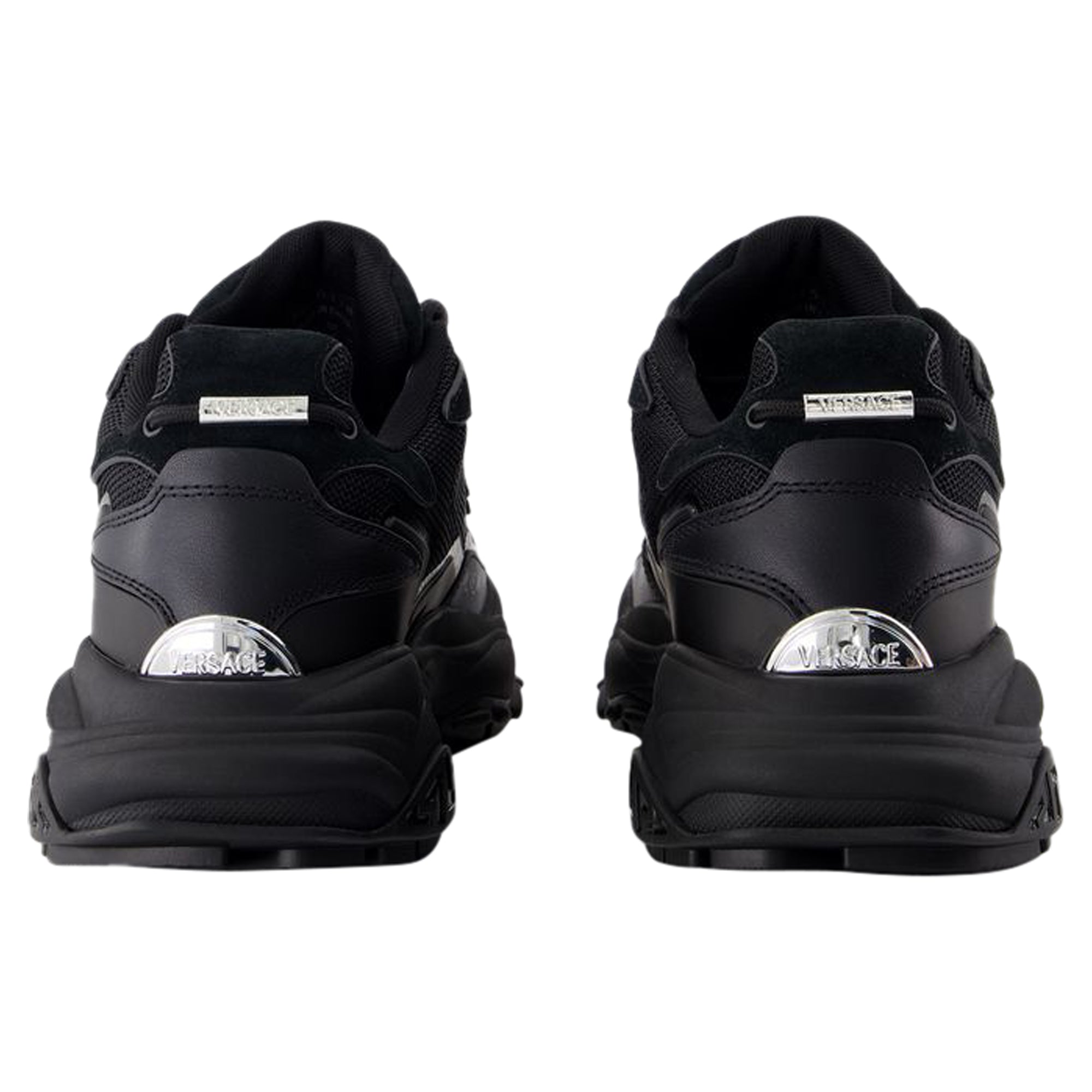 Women's Low Top Sneakers - Versace - Leather - Black