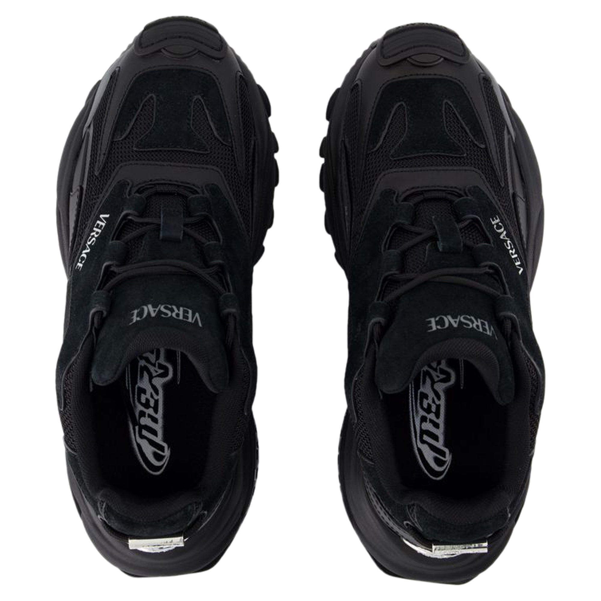 Women's Low Top Sneakers - Versace - Leather - Black