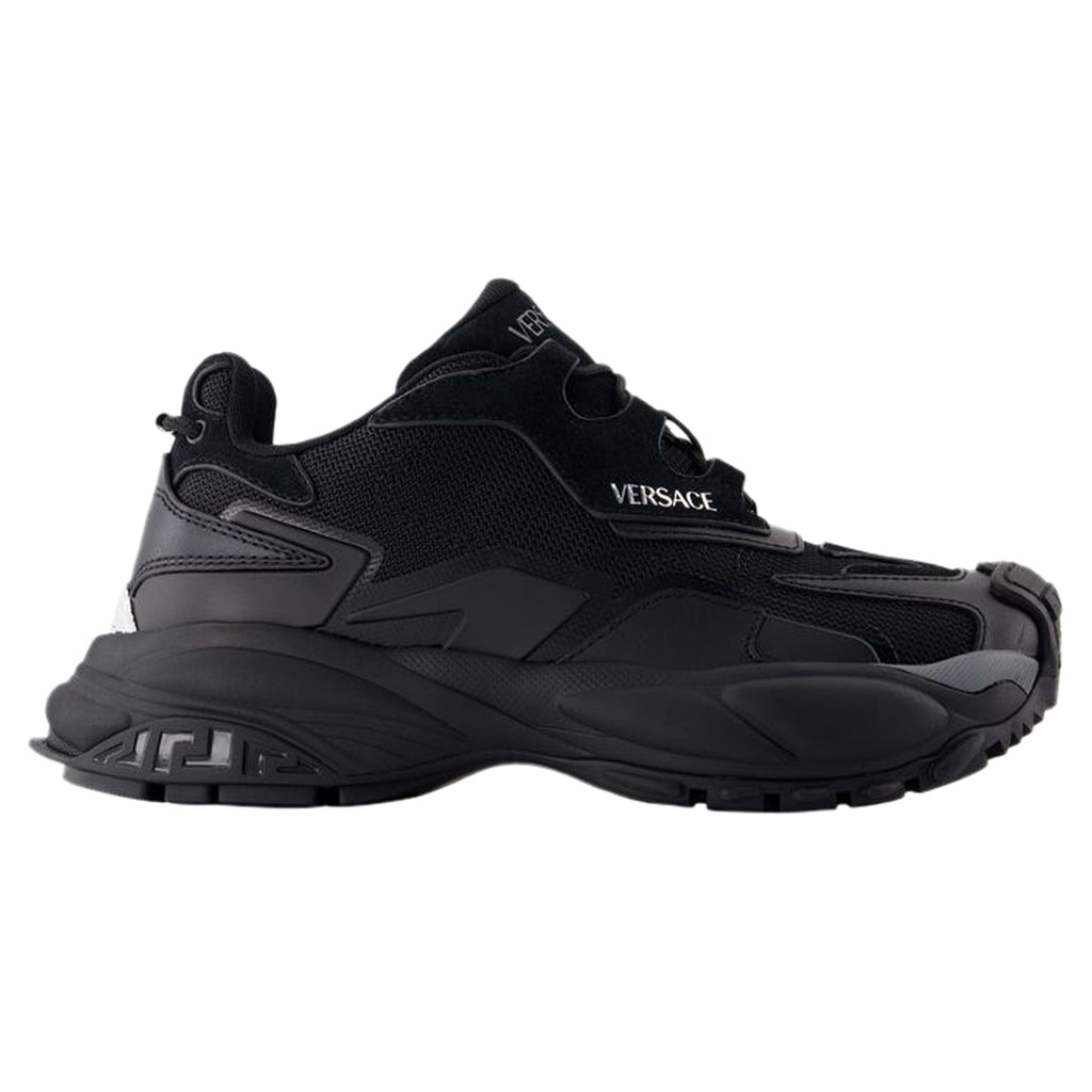 Women's Low Top Sneakers - Versace - Leather - Black