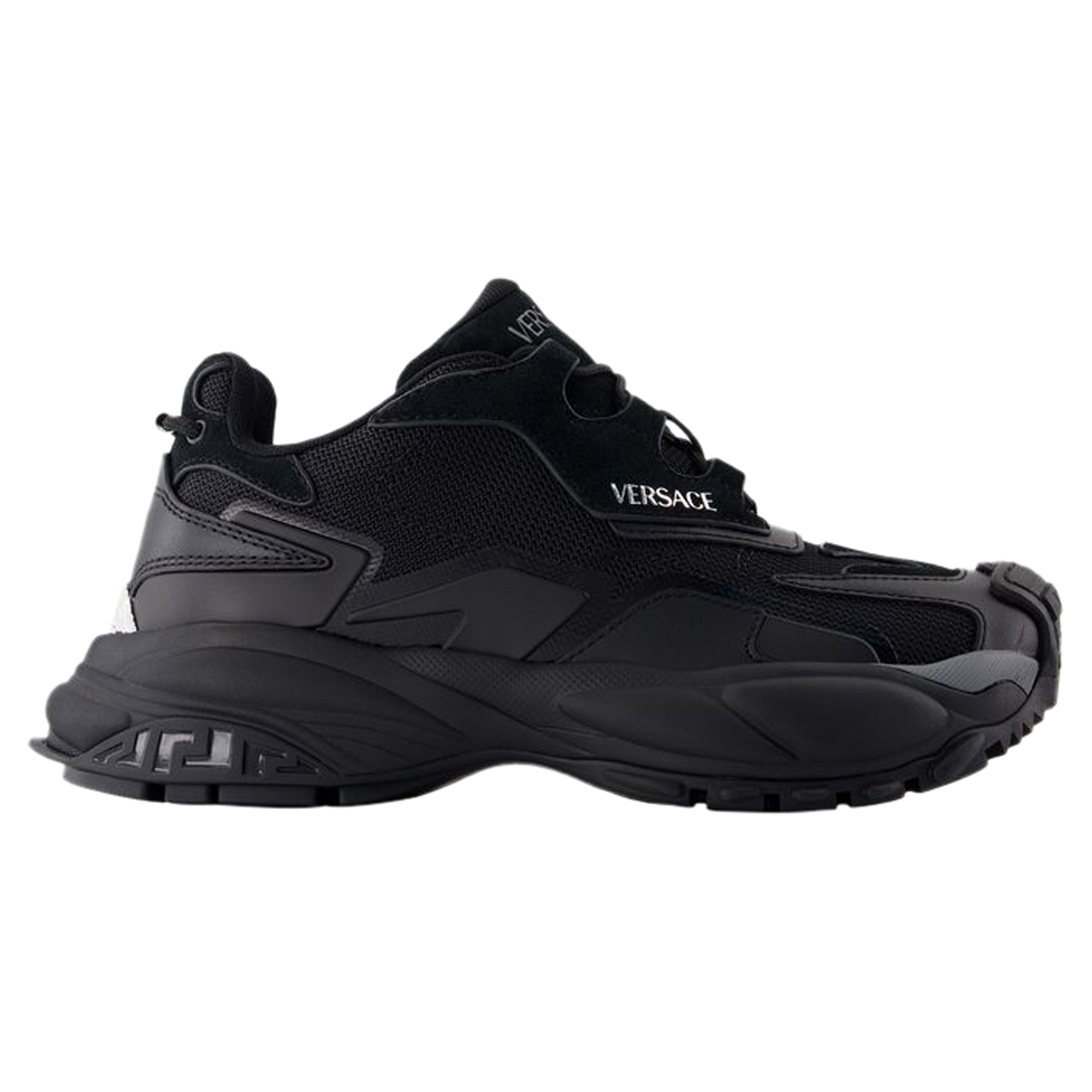 Women's Low Top Sneakers - Versace - Leather - Black