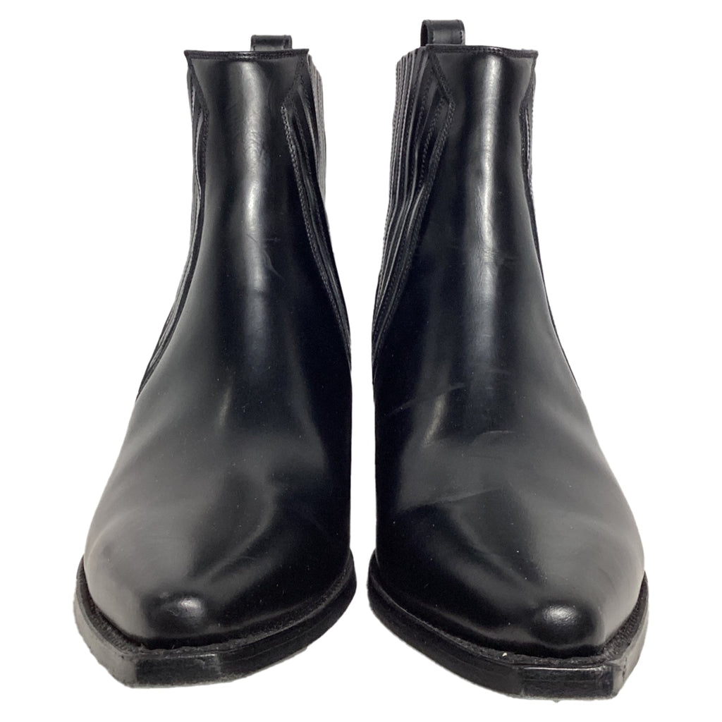 Valentino Garavani Ranch Ankle Cowboy Boots in Black Calf Leather