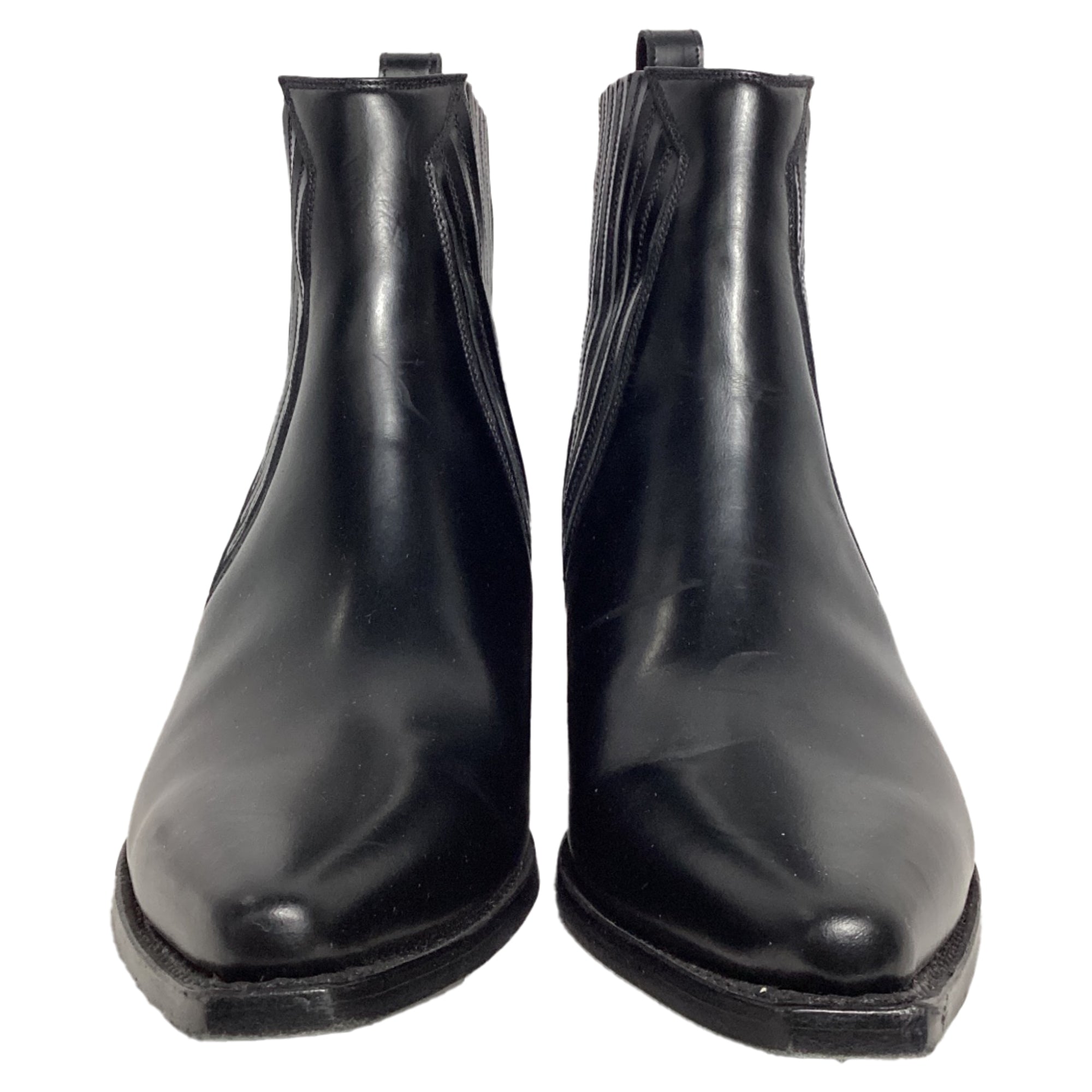 Valentino Garavani Ranch Ankle Cowboy Boots in Black Calf Leather