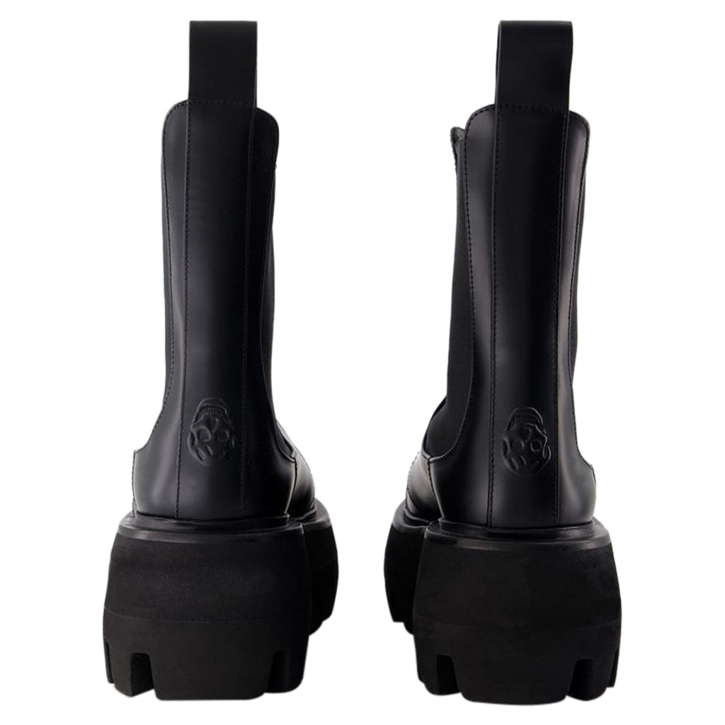 Women's Rubber boots - Alexander McQueen - Leather - Black