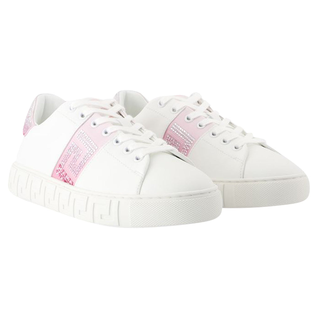 Women's Sneakers - Versace - Leather - White