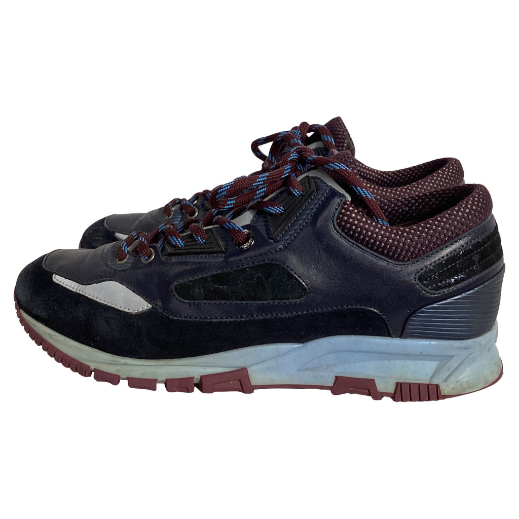 Men's Lanvin Runners DS Sneakers in Blue Suede and Leather