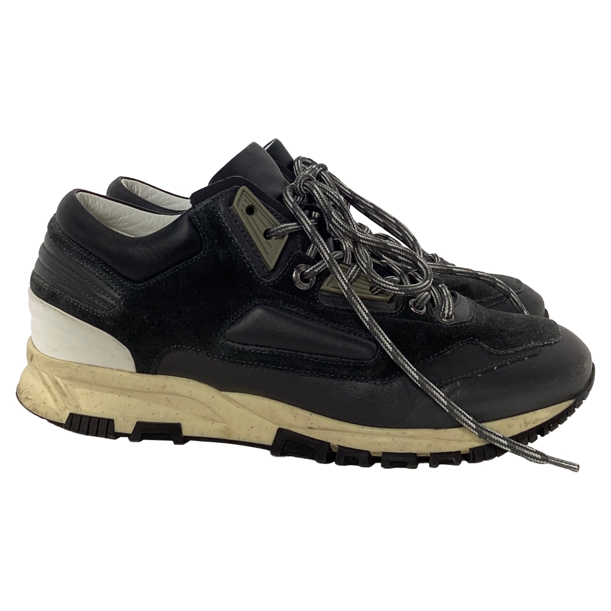 Men's Lanvin Runners DS Sneakers in Black Suede and Leather