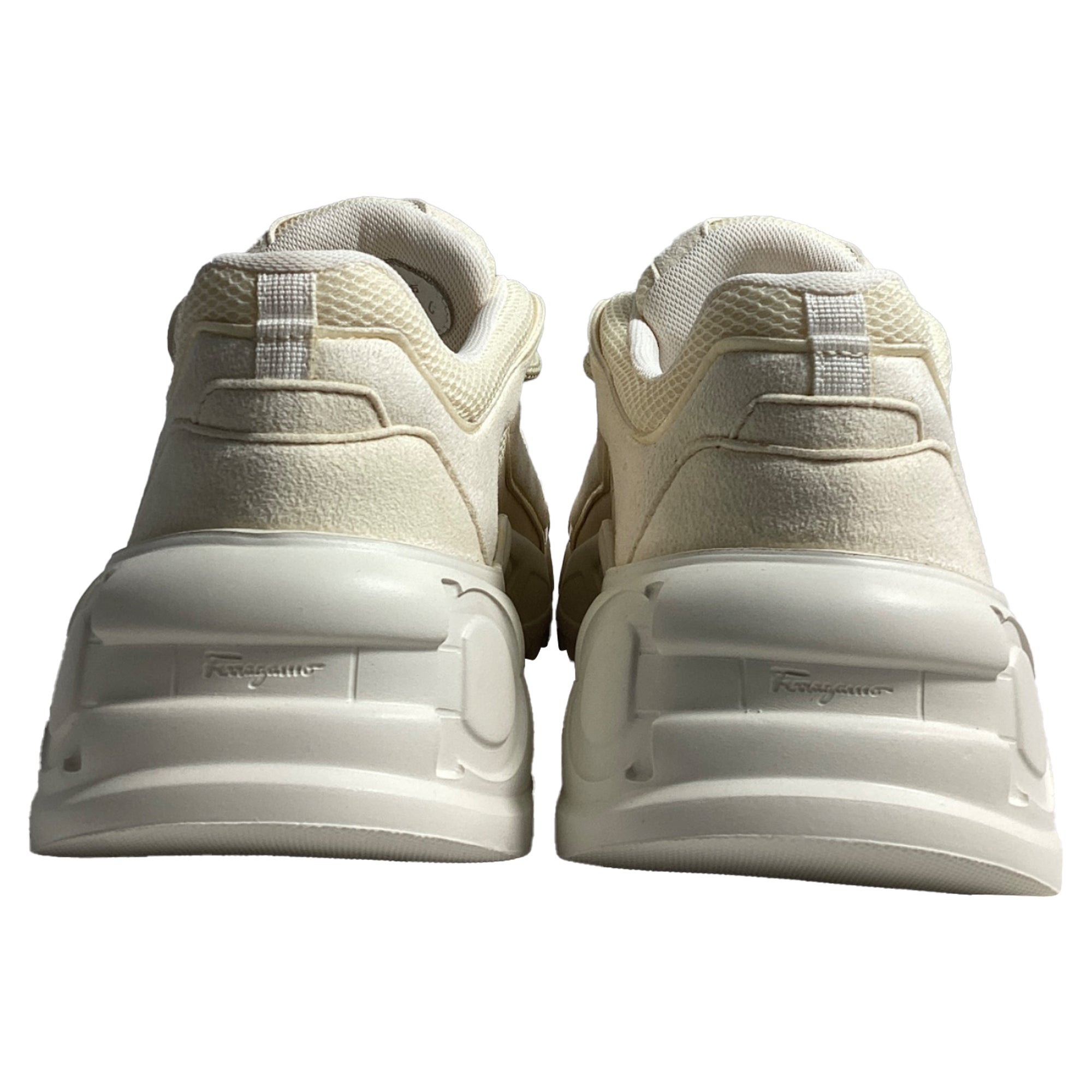 Women's Salvatore Ferragamo Skylar Sneakers in Cream Mesh and Suede