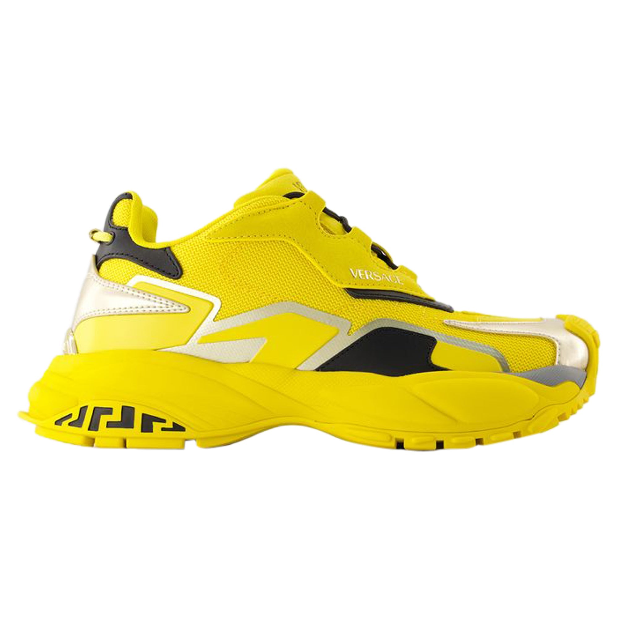 Women's Low Top Sneakers - Versace - Leather - Yellow