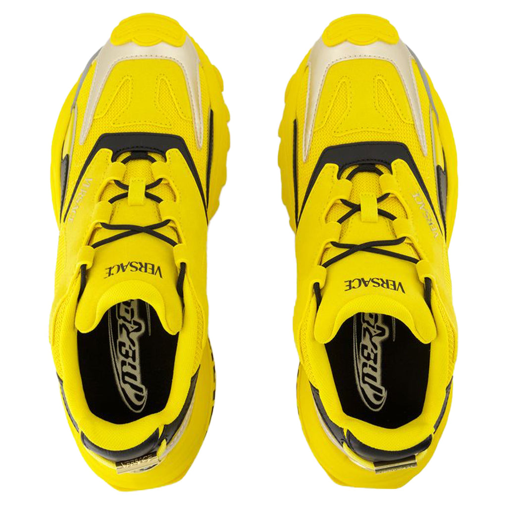 Women's Low Top Sneakers - Versace - Leather - Yellow