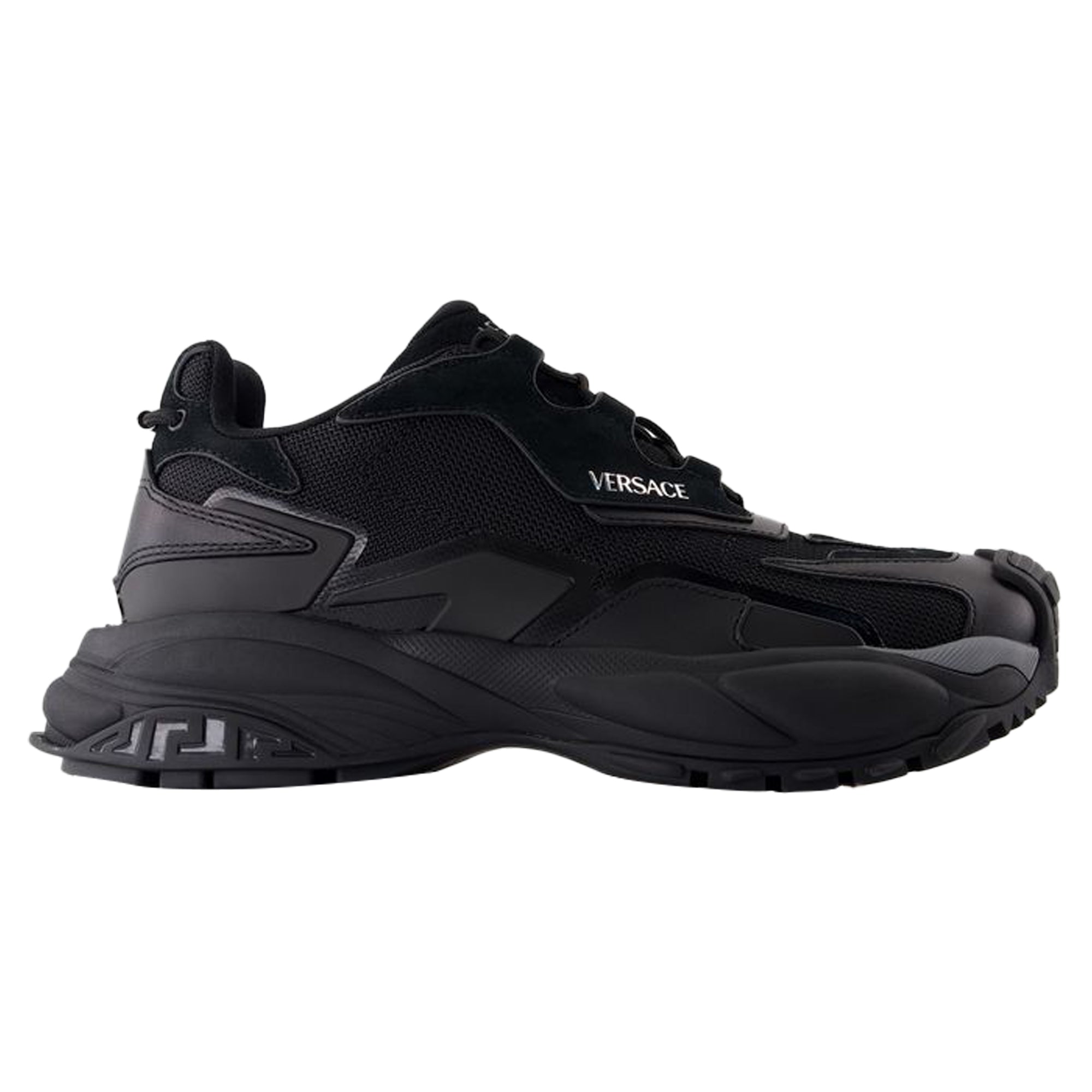 Women's Low Top Sneakers - Versace - Leather - Black