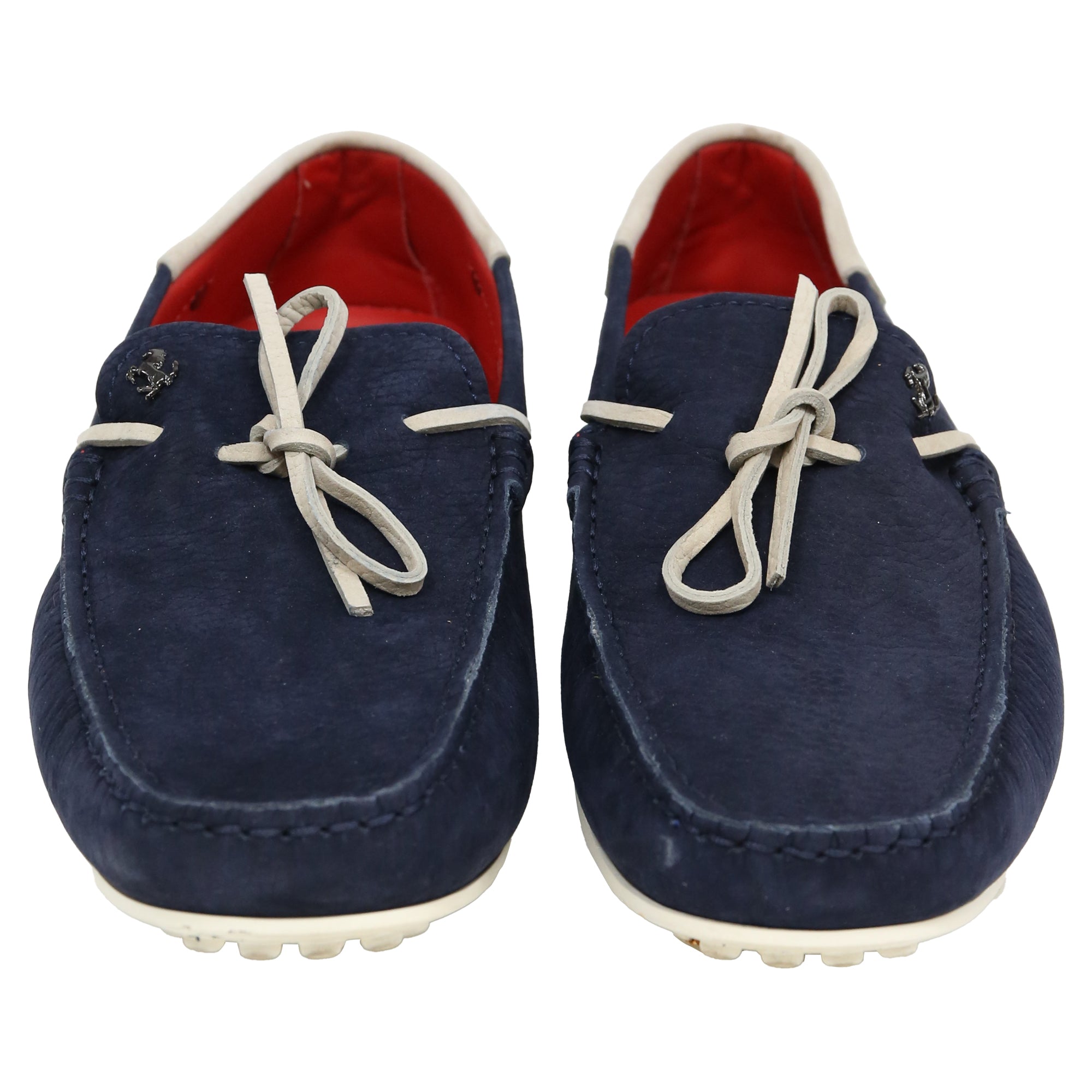 Men's Tod's For Ferrari Bow Loafers in Navy Blue Leather
