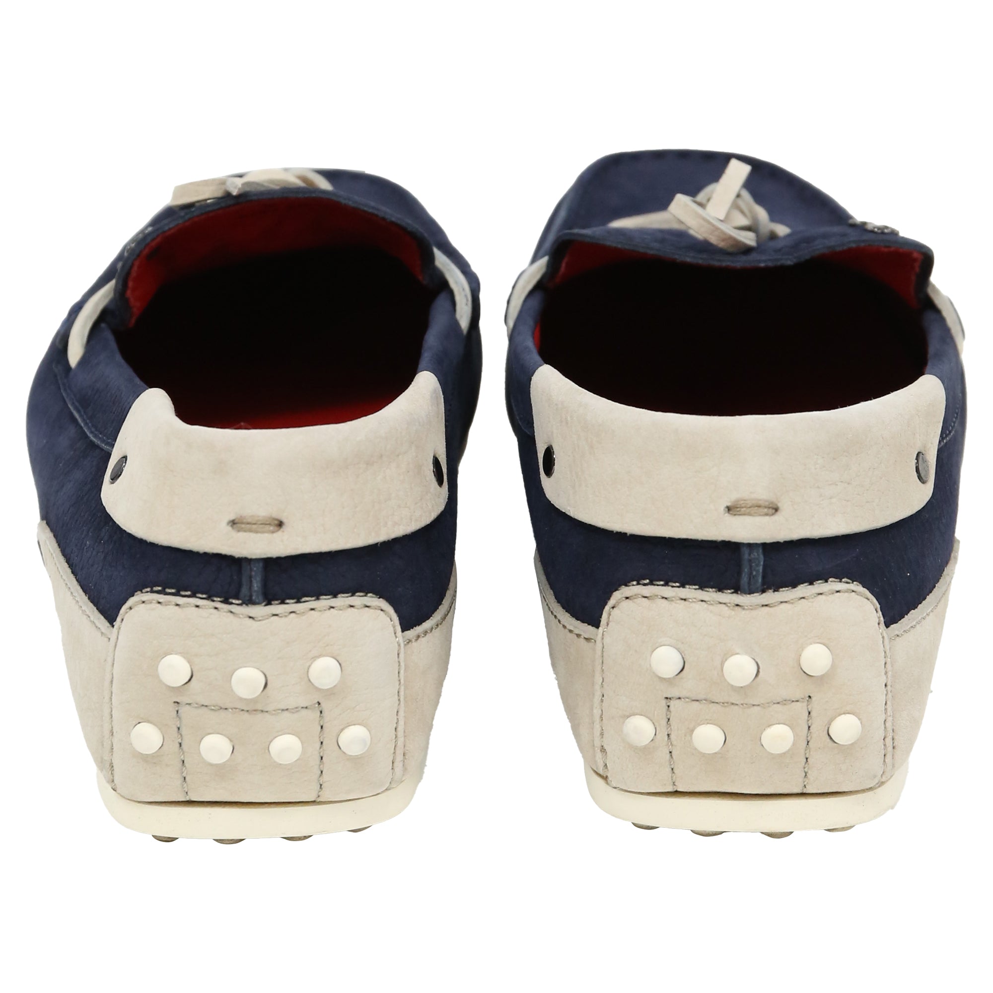 Men's Tod's For Ferrari Bow Loafers in Navy Blue Leather