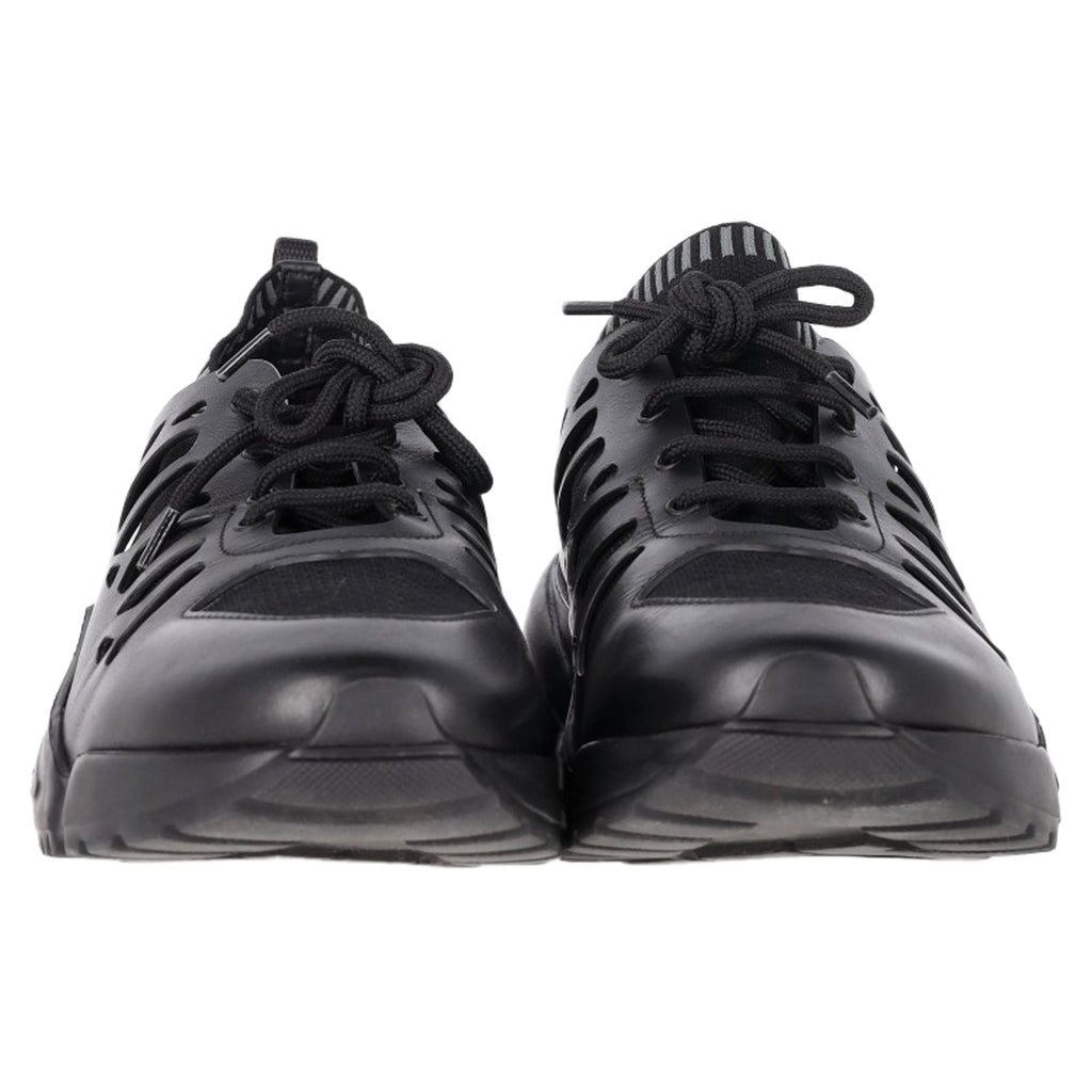 Salvatore Ferragamo Raintop Low-Top Sneakers in Black Mixed-Media