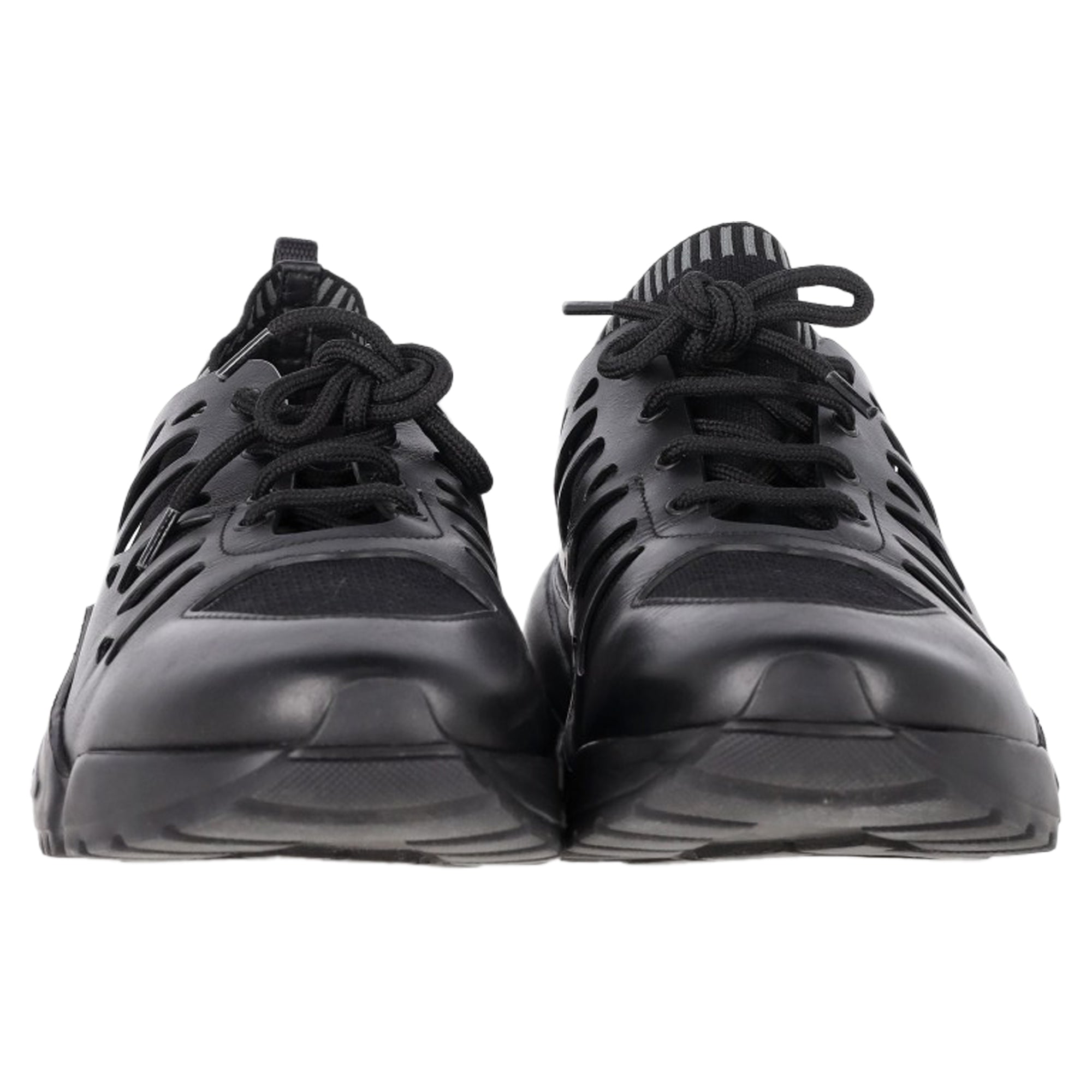 Salvatore Ferragamo Raintop Low-Top Sneakers in Black Mixed-Media