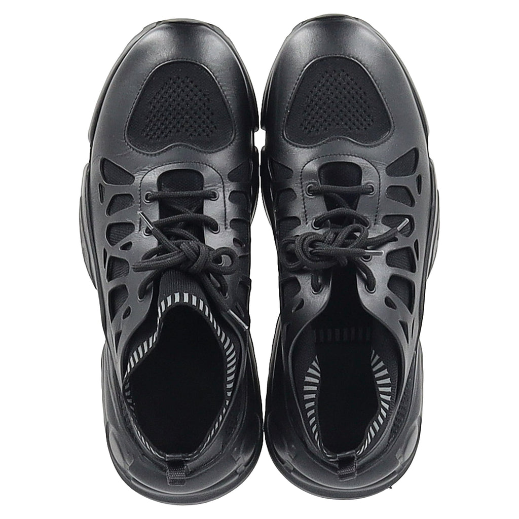 Salvatore Ferragamo Raintop Low-Top Sneakers in Black Mixed-Media