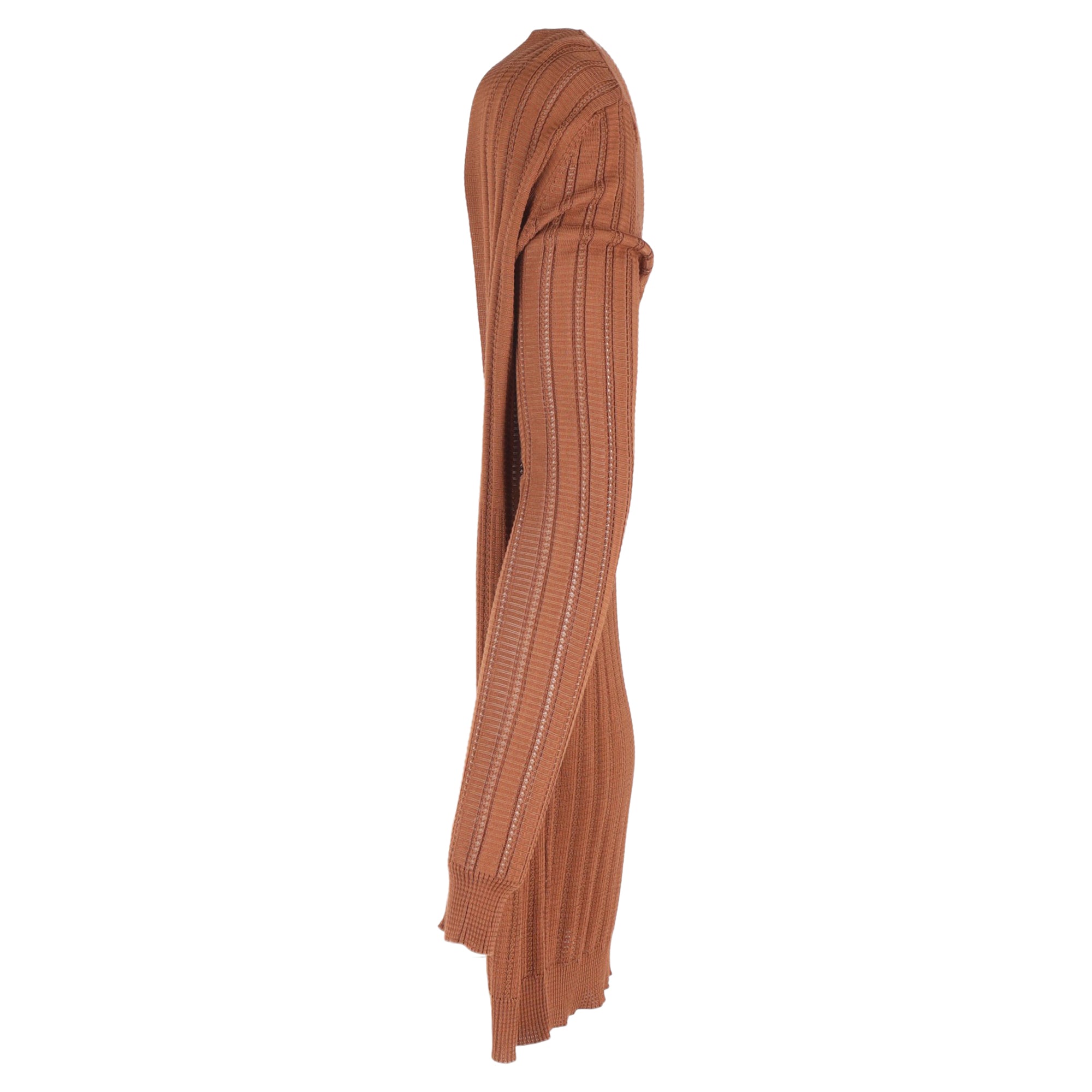 M Missoni Ribbed Knit igan in Brown Viscose
