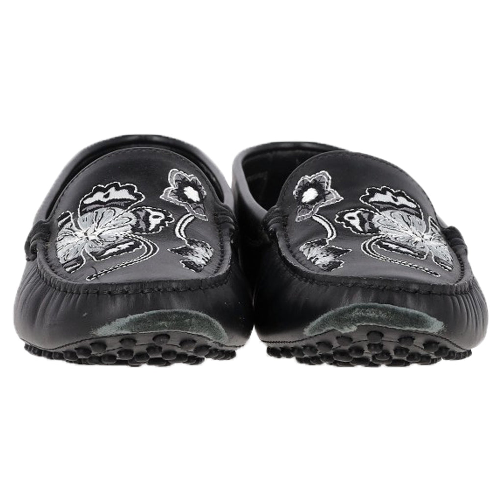 Women's  Tod's Embroidered Loafers in Black Leather