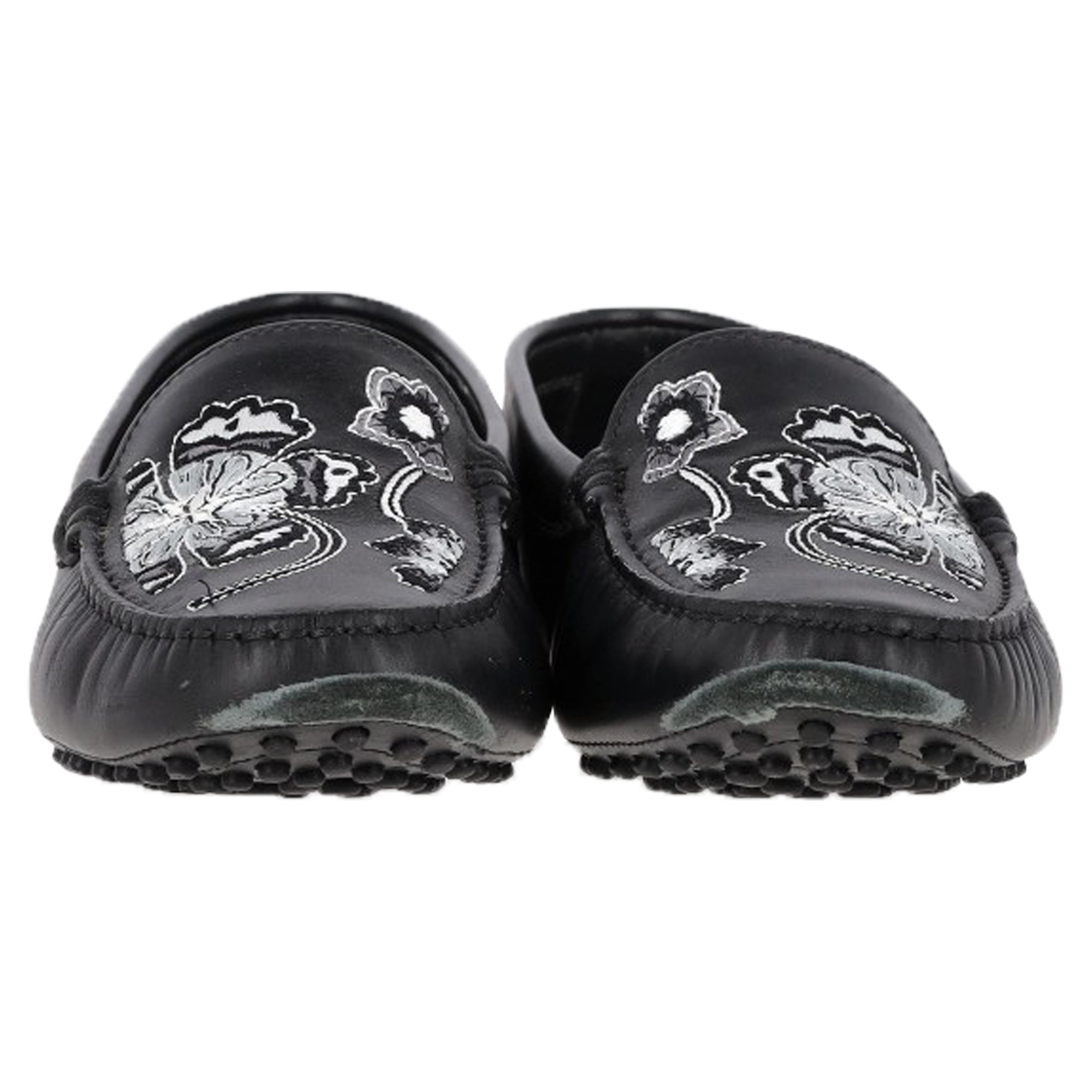Women's  Tod's Embroidered Loafers in Black Leather
