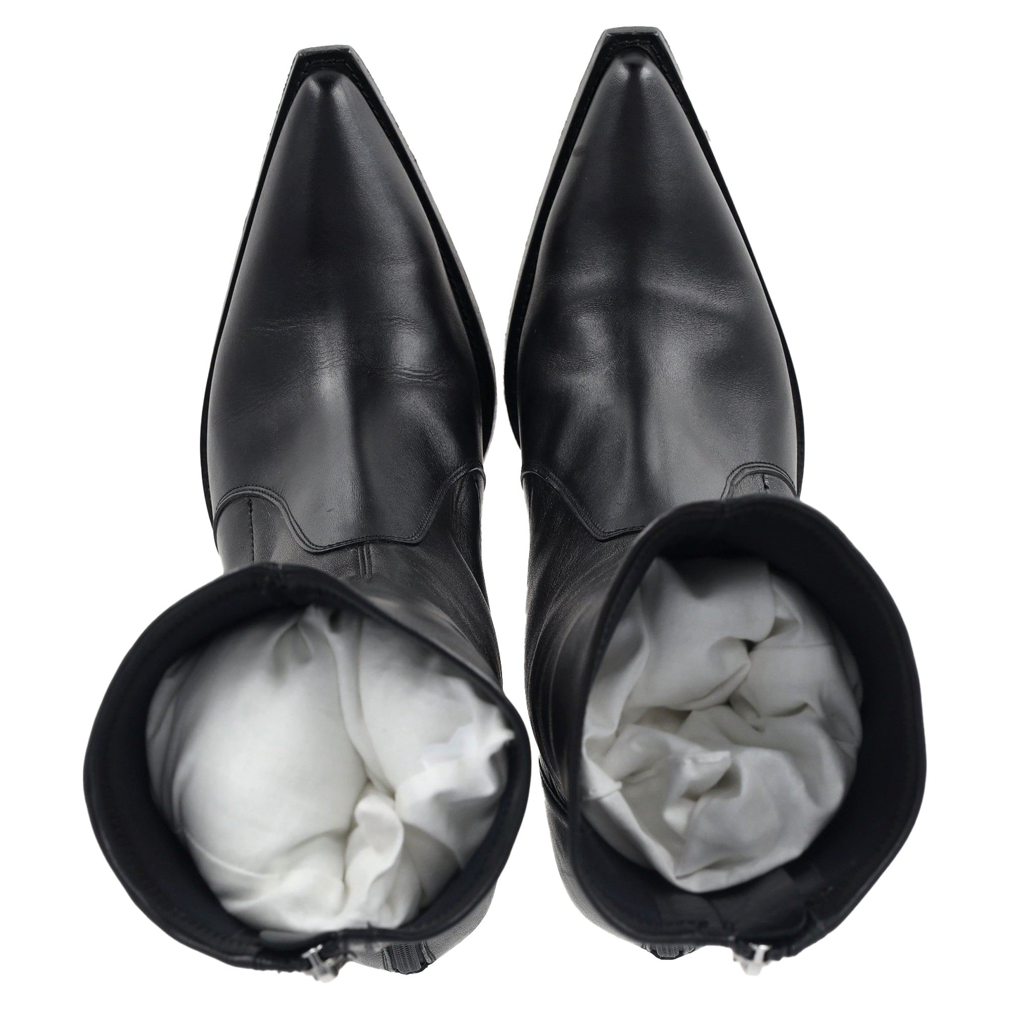 Givenchy Slant-Heel Mid-Calf Boots in Black Leather
