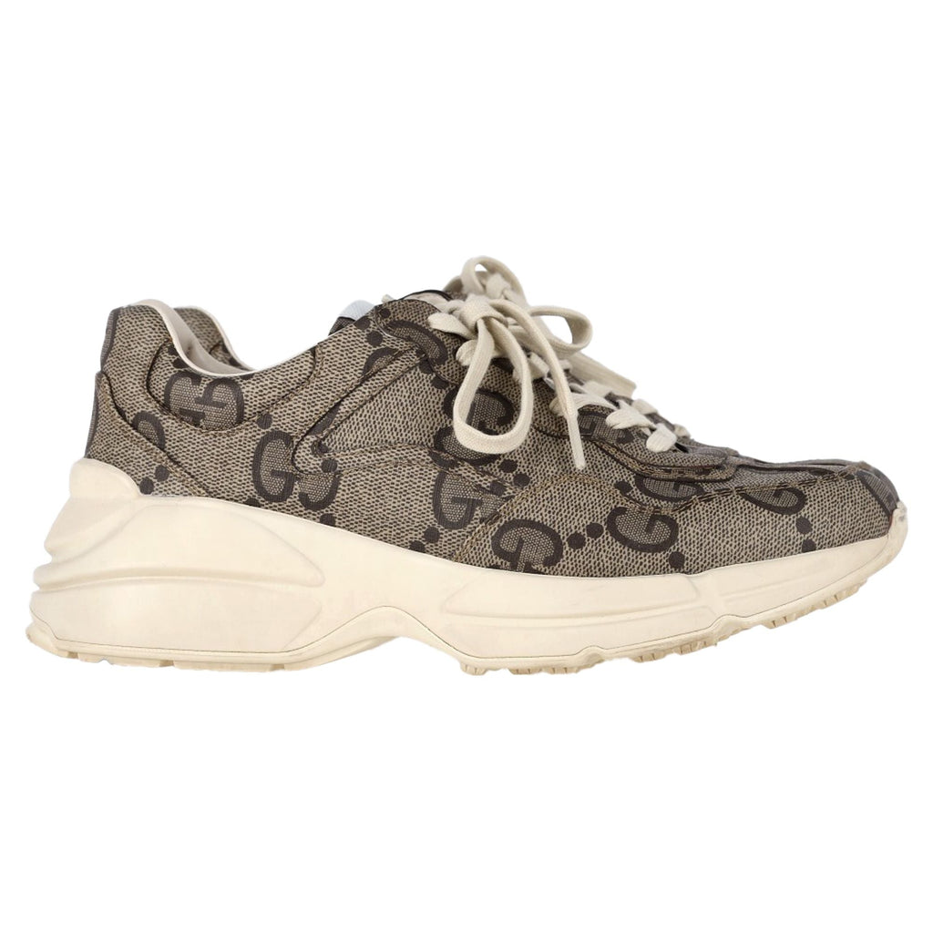 Gucci Rhyton Monogram Sneakers in Beige Canvas
