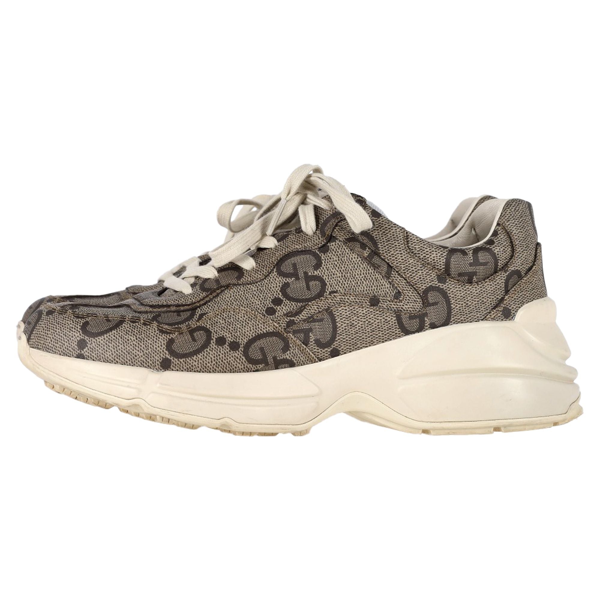 Gucci Rhyton Monogram Sneakers in Beige Canvas