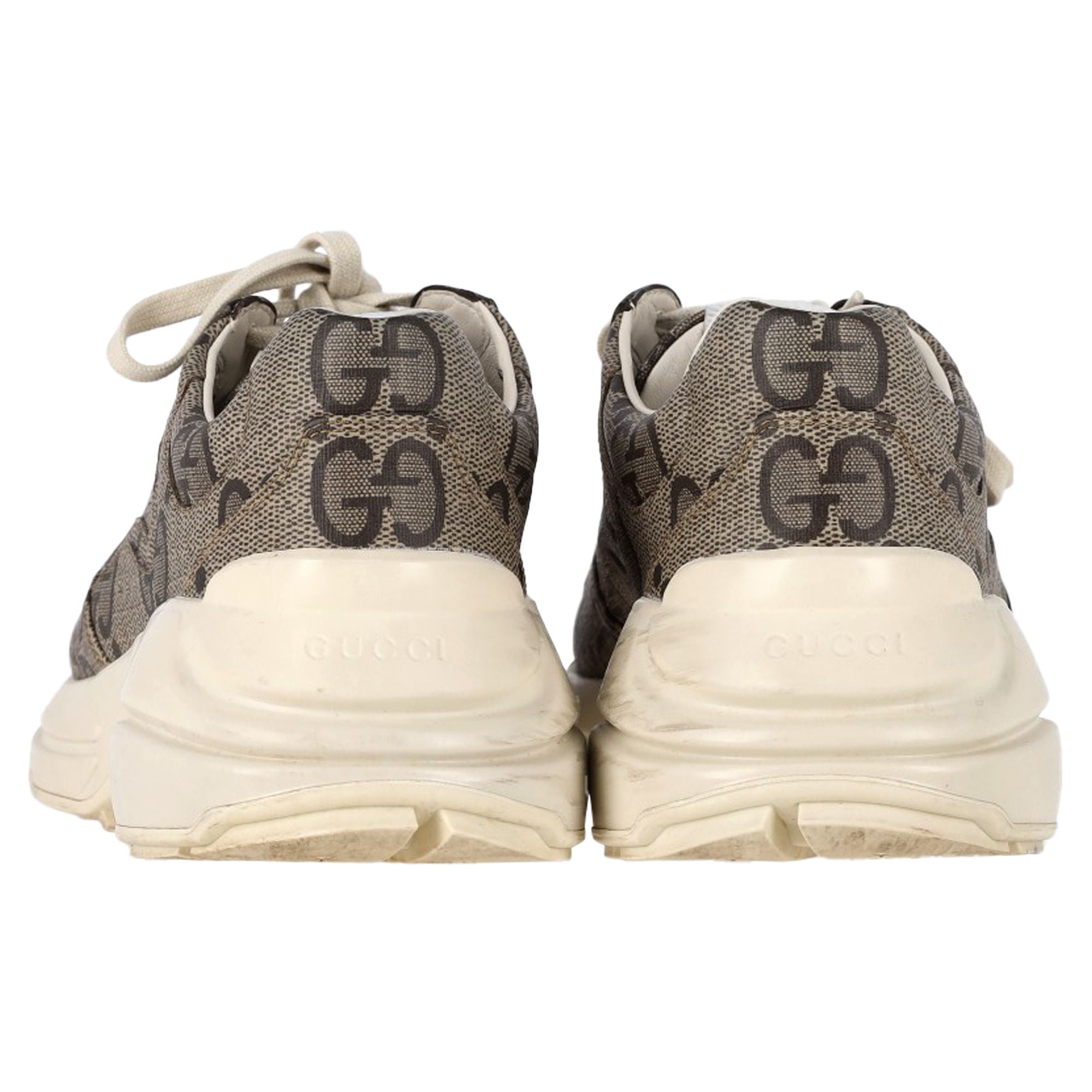 Gucci Rhyton Monogram Sneakers in Beige Canvas