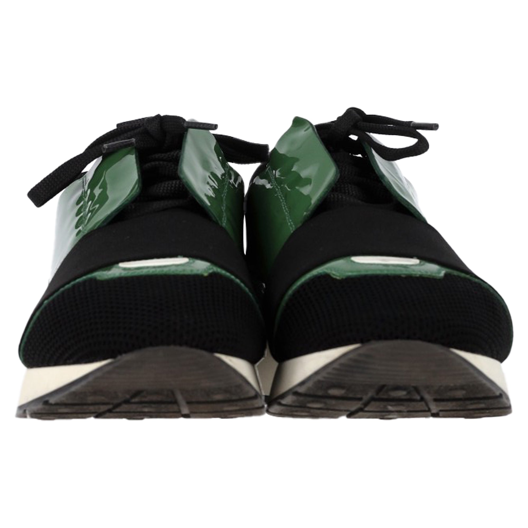 Balenciaga Race Runner Sneakers in Green Patent Leather
