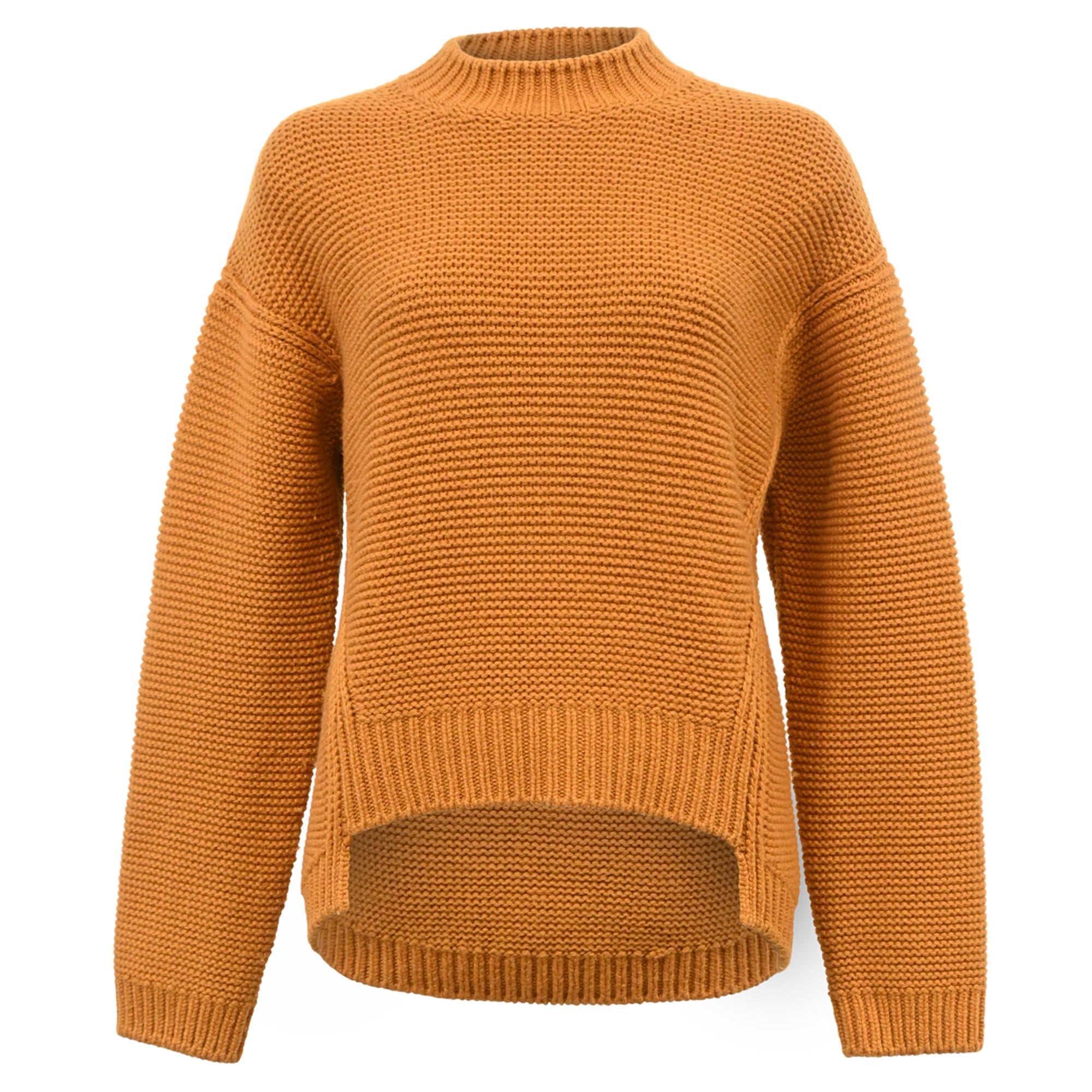 Hermès Knitted Mock Neck Sweater in Brown Wool