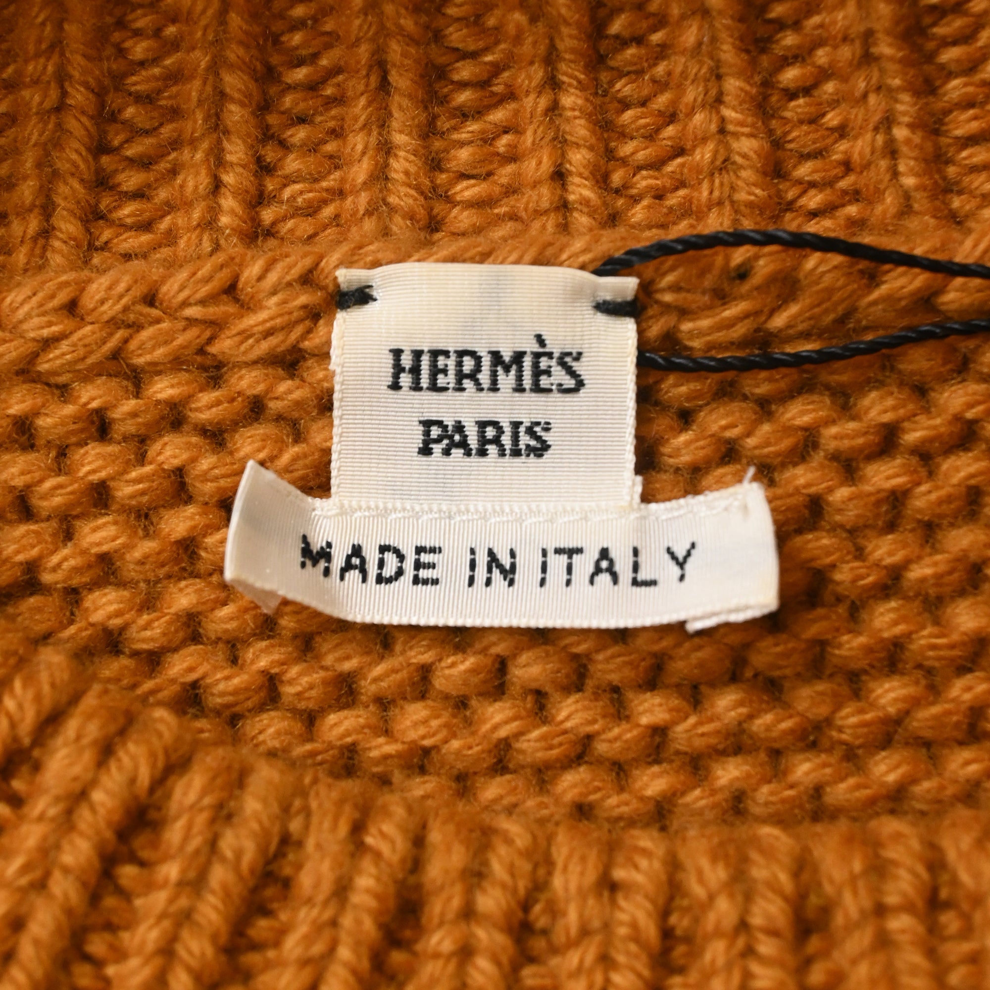 Hermès Knitted Mock Neck Sweater in Brown Wool