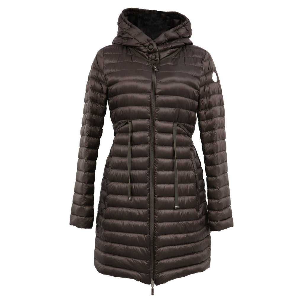 Moncler Packable Barbel Down Coat in Brown Polyamide