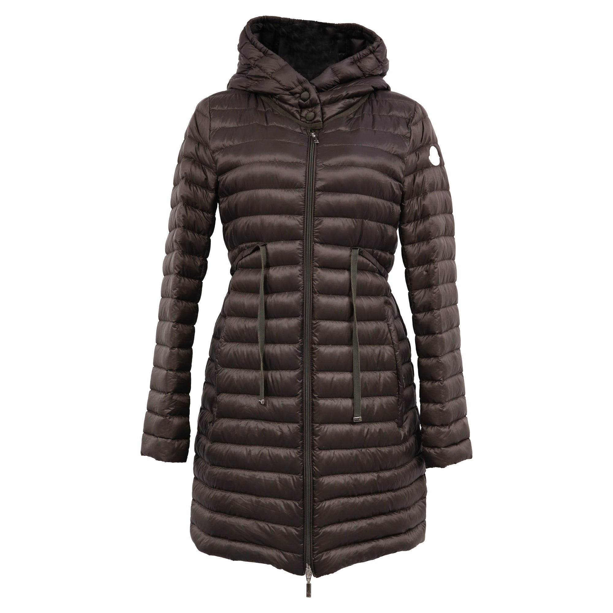 Moncler Packable Barbel Down Coat in Brown Polyamide