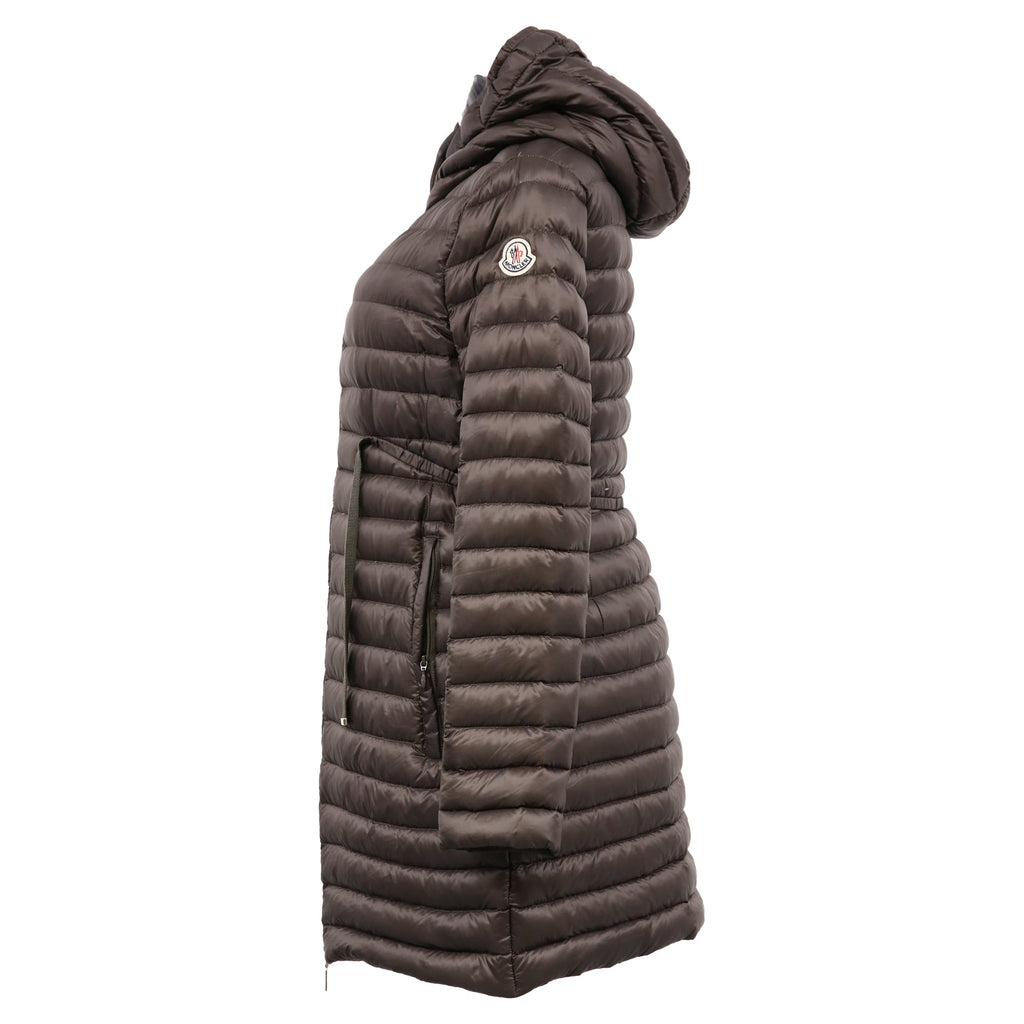 Moncler Packable Barbel Down Coat in Brown Polyamide