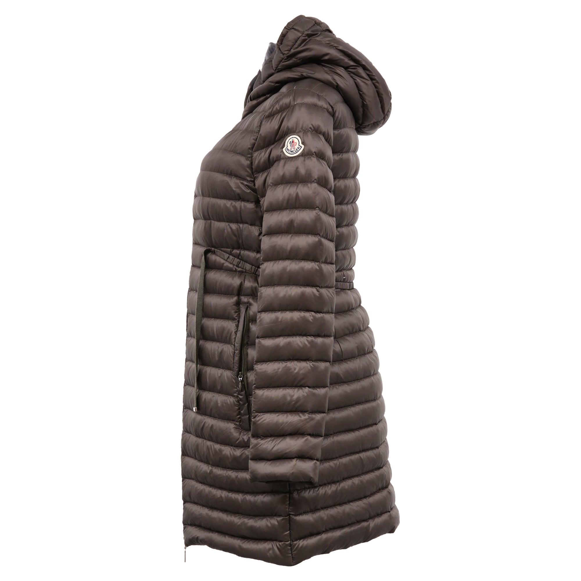 Moncler Packable Barbel Down Coat in Brown Polyamide