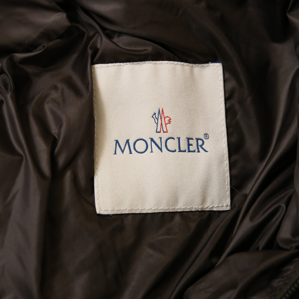 Moncler Packable Barbel Down Coat in Brown Polyamide