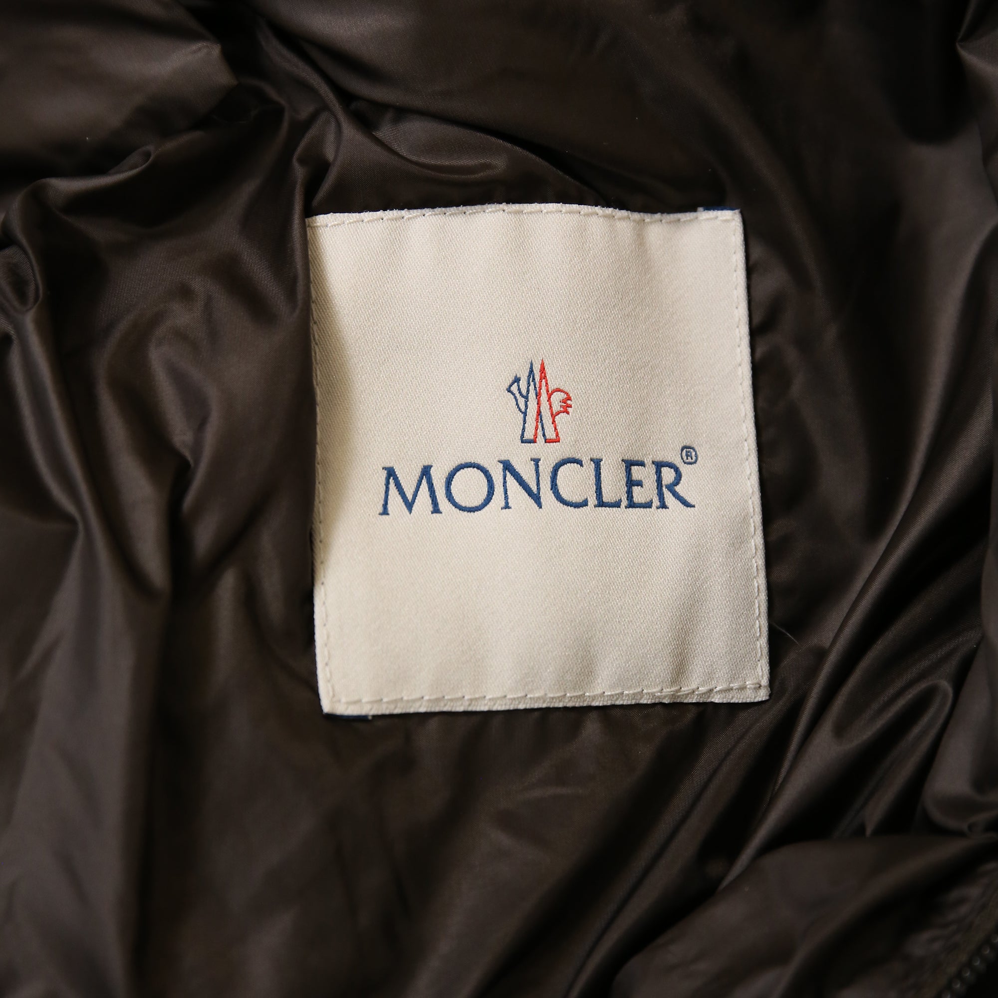 Moncler Packable Barbel Down Coat in Brown Polyamide