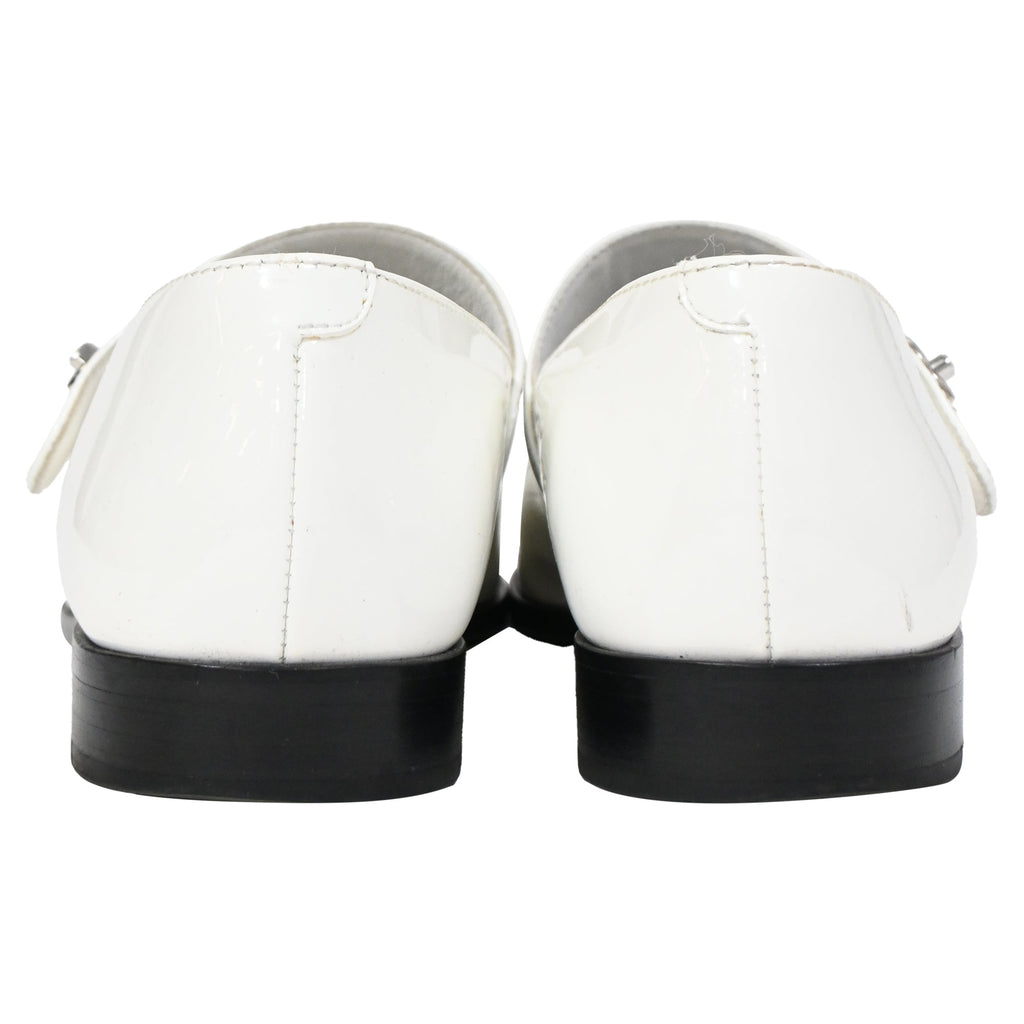 Chanel CC Mary Jane Ballet Flats in White Patent Leather