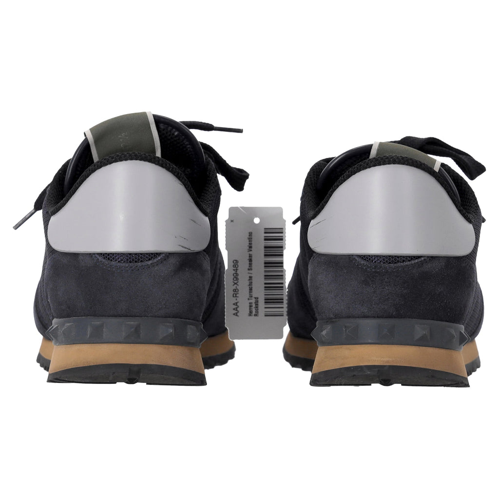 Men's Valentino Garavani Rockrunner Sneakers in Navy Blue Mixed Media