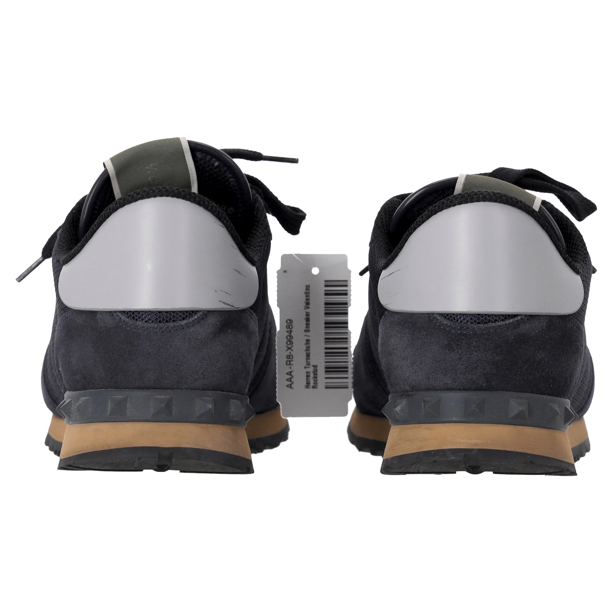 Men's Valentino Garavani Rockrunner Sneakers in Navy Blue Mixed Media