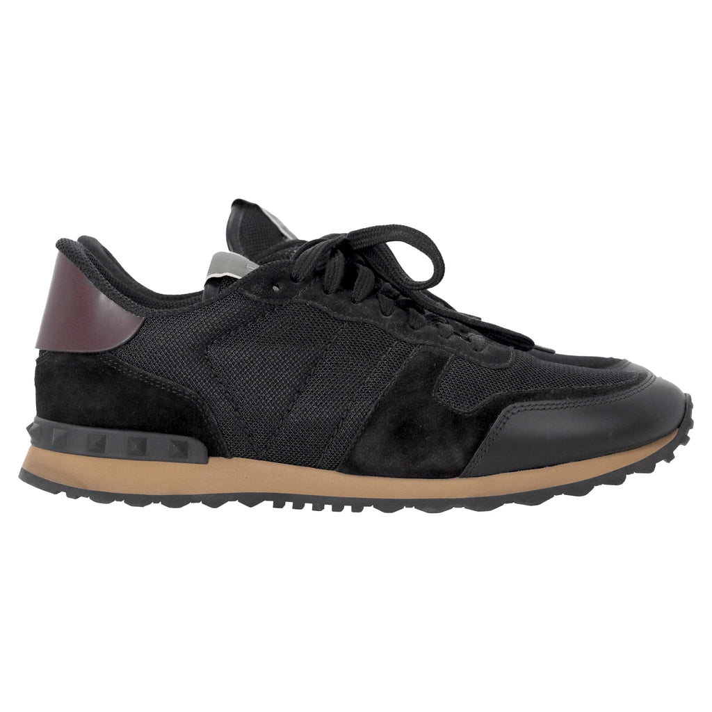 Men's Valentino Garavani Rockrunner Sneakers in Black Mixed Media
