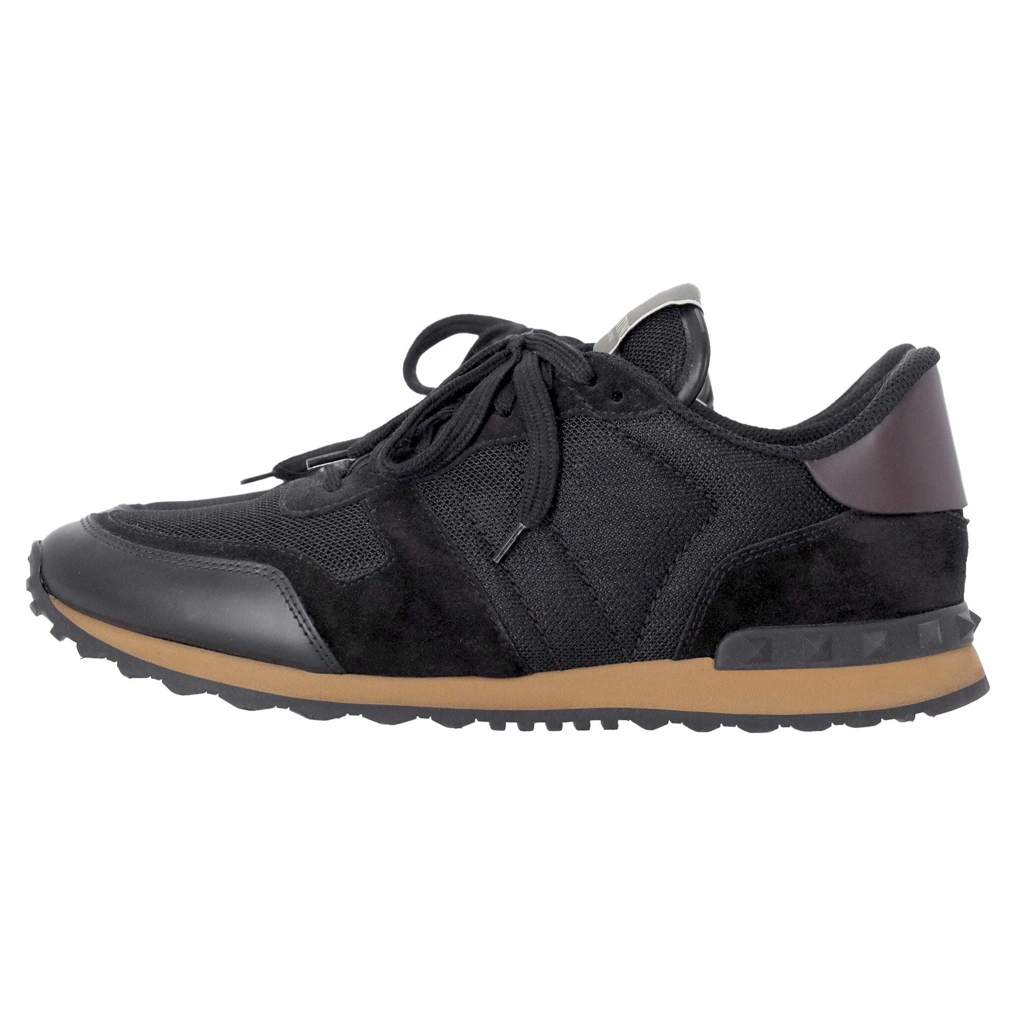 Men's Valentino Garavani Rockrunner Sneakers in Black Mixed Media
