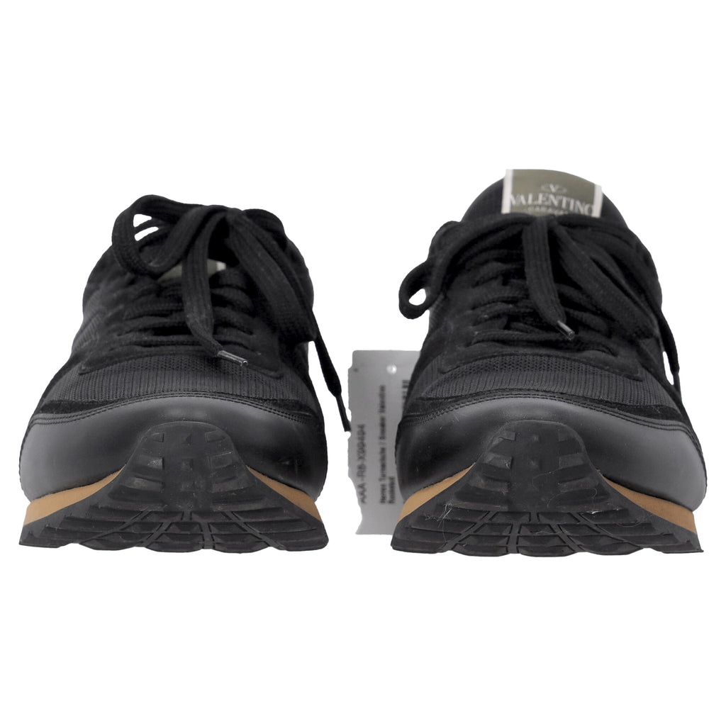 Men's Valentino Garavani Rockrunner Sneakers in Black Mixed Media