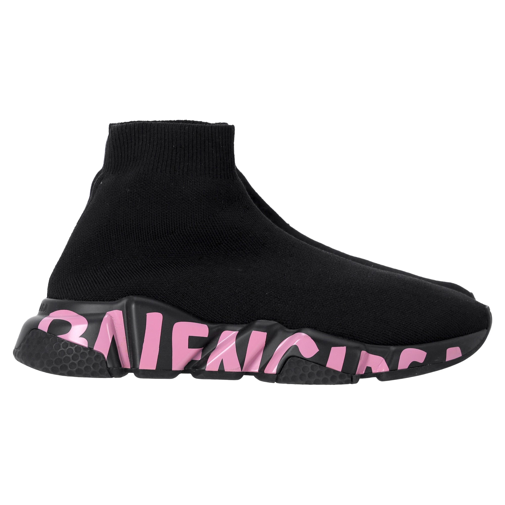 Women's Balenciaga Graffiti Speed Sneakers in Black Polyester