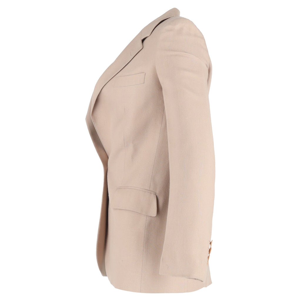 Stella Mccartney Single-Breasted Blazer in Nude Linen