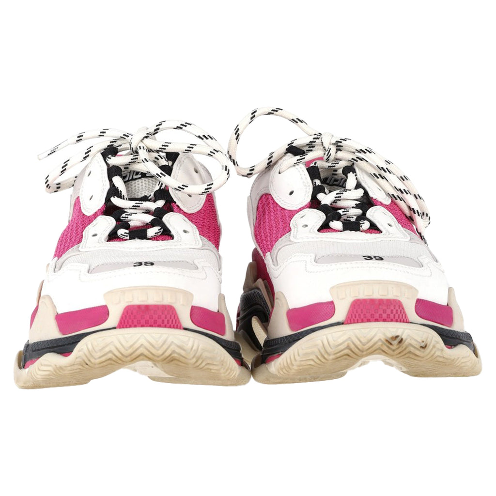 Women's Balenciaga Triple S Sneakers in Pink and White Polyester