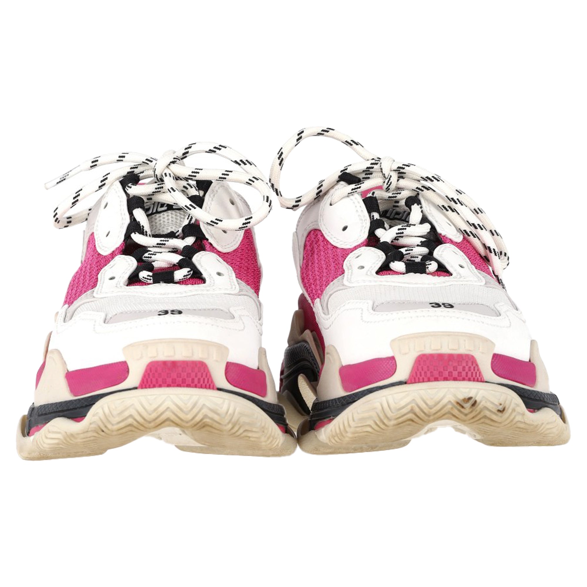 Women's Balenciaga Triple S Sneakers in Pink and White Polyester