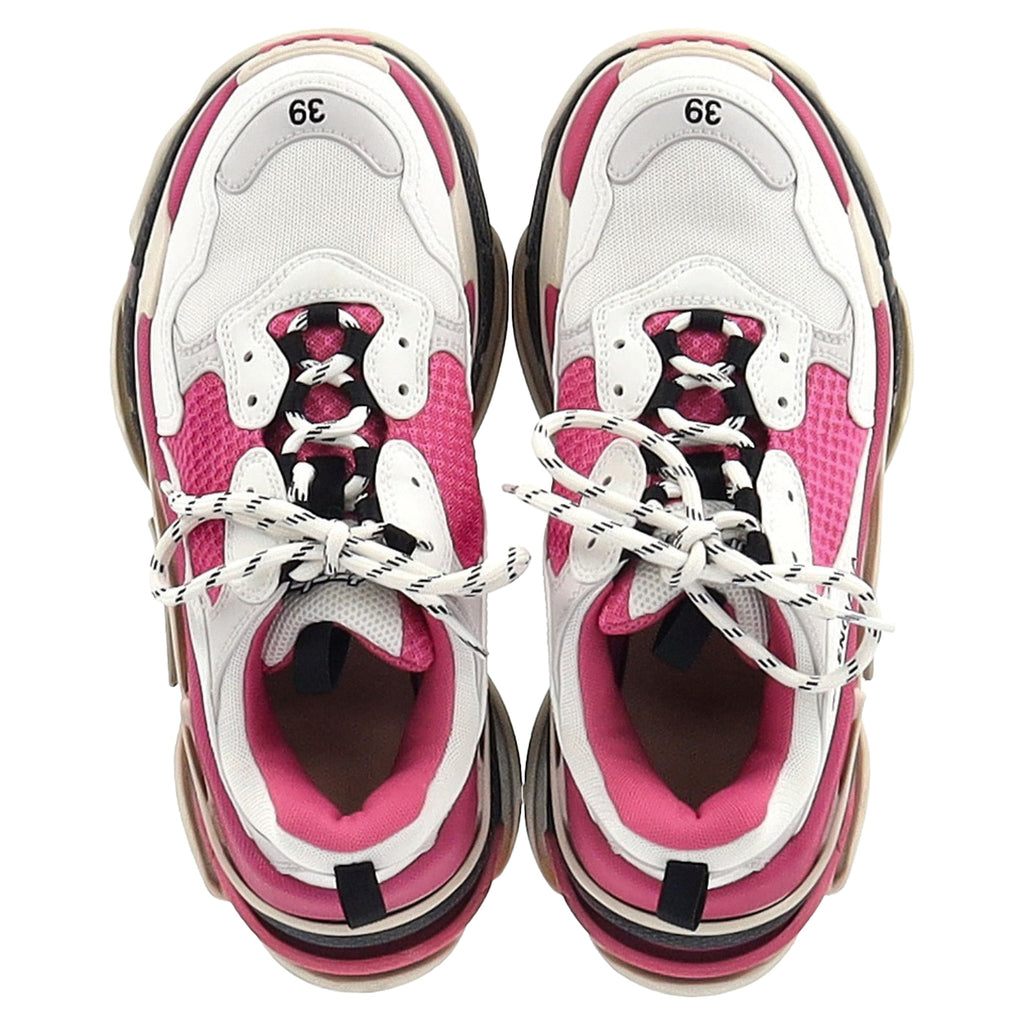Women's Balenciaga Triple S Sneakers in Pink and White Polyester