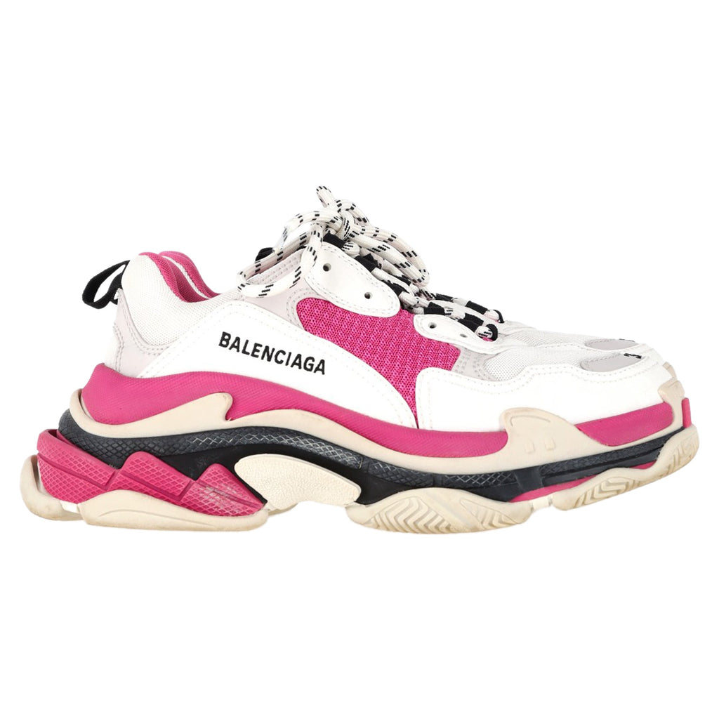 Women's Balenciaga Triple S Sneakers in Pink and White Polyester