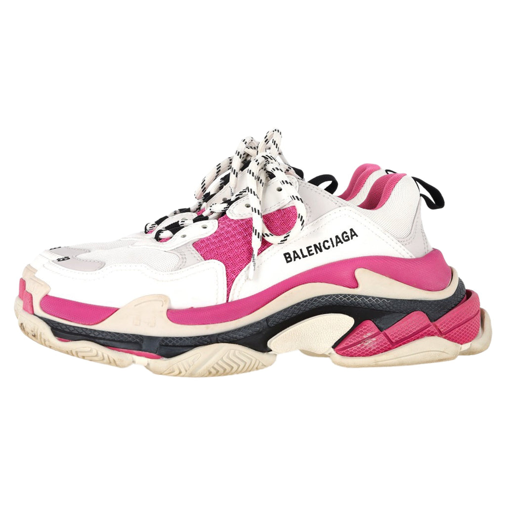 Women's Balenciaga Triple S Sneakers in Pink and White Polyester