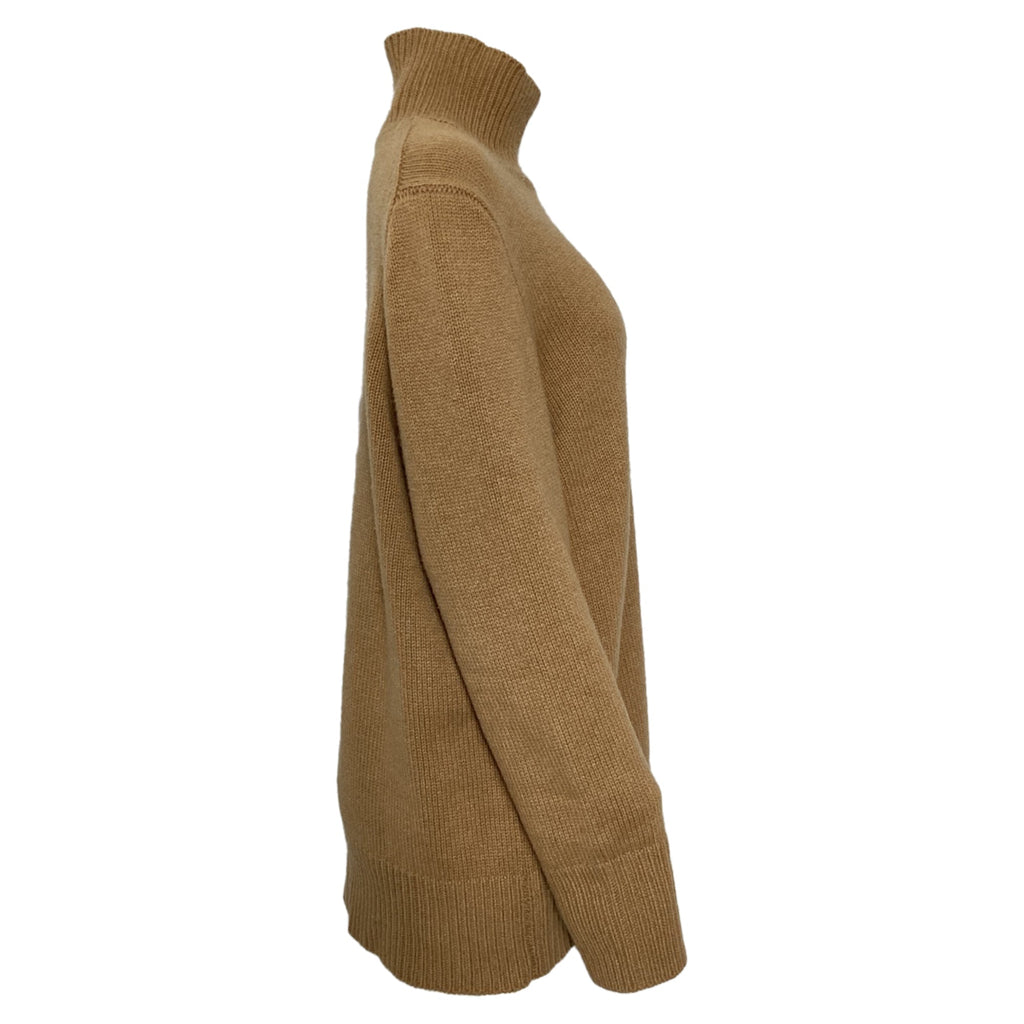 The Row Hepny Mélange Turtleneck Sweater in Brown Cashmere