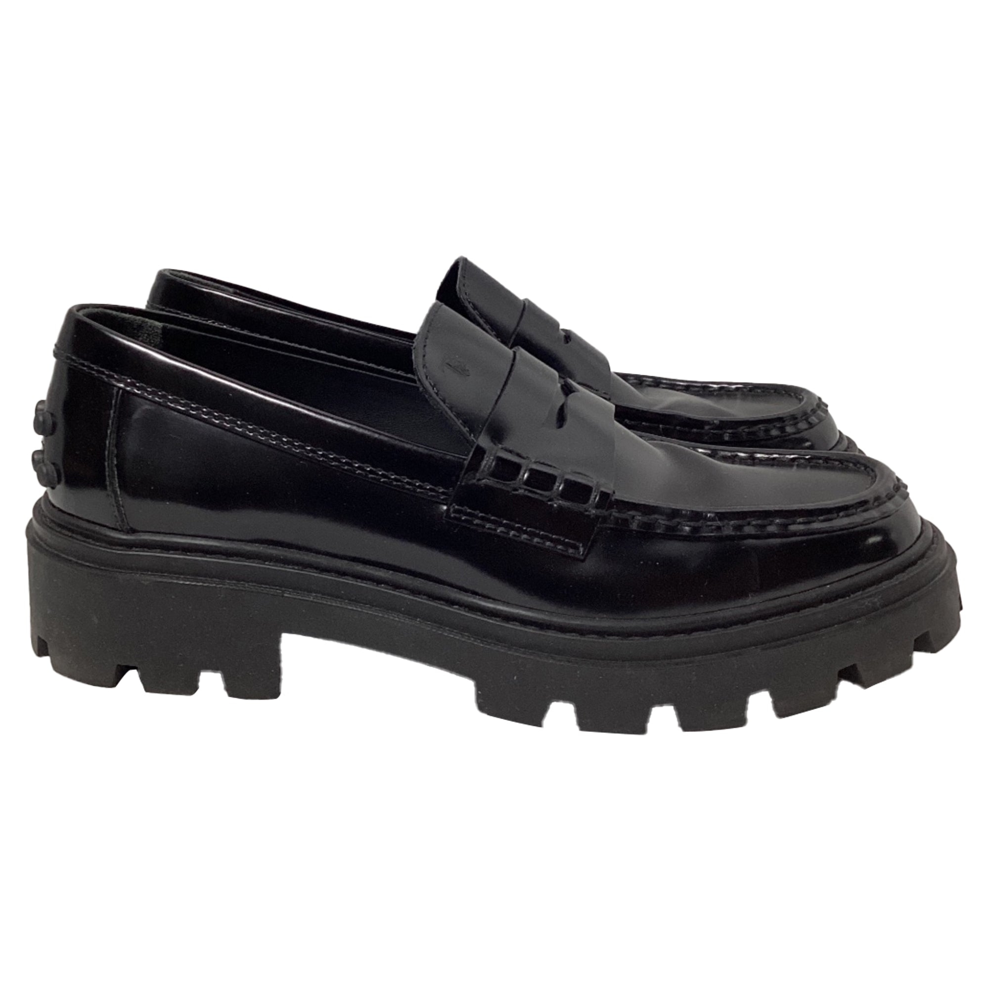 Women's Tod's Penny Loafers in Black Leather